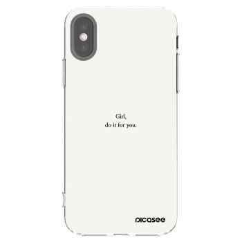 Picasee silikónový prehľadný obal pre Apple iPhone X/XS - Girl, do it for you