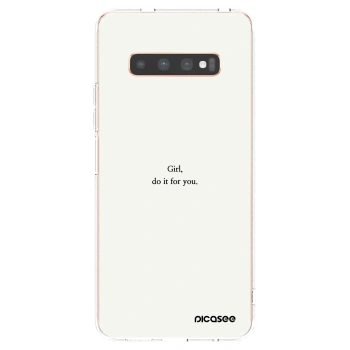 Picasee silikónový prehľadný obal pre Samsung Galaxy S10 Plus G975 - Girl, do it for you