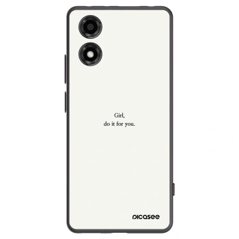 Picasee silikónový čierny obal pre Motorola Moto E14 - Girl, do it for you