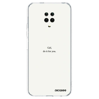 Picasee silikónový prehľadný obal pre Xiaomi Redmi Note 9 Pro - Girl, do it for you