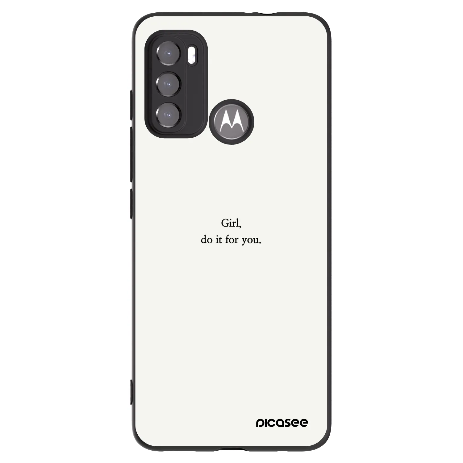 Picasee silikónový čierny obal pre Motorola Moto G60 - Girl, do it for you