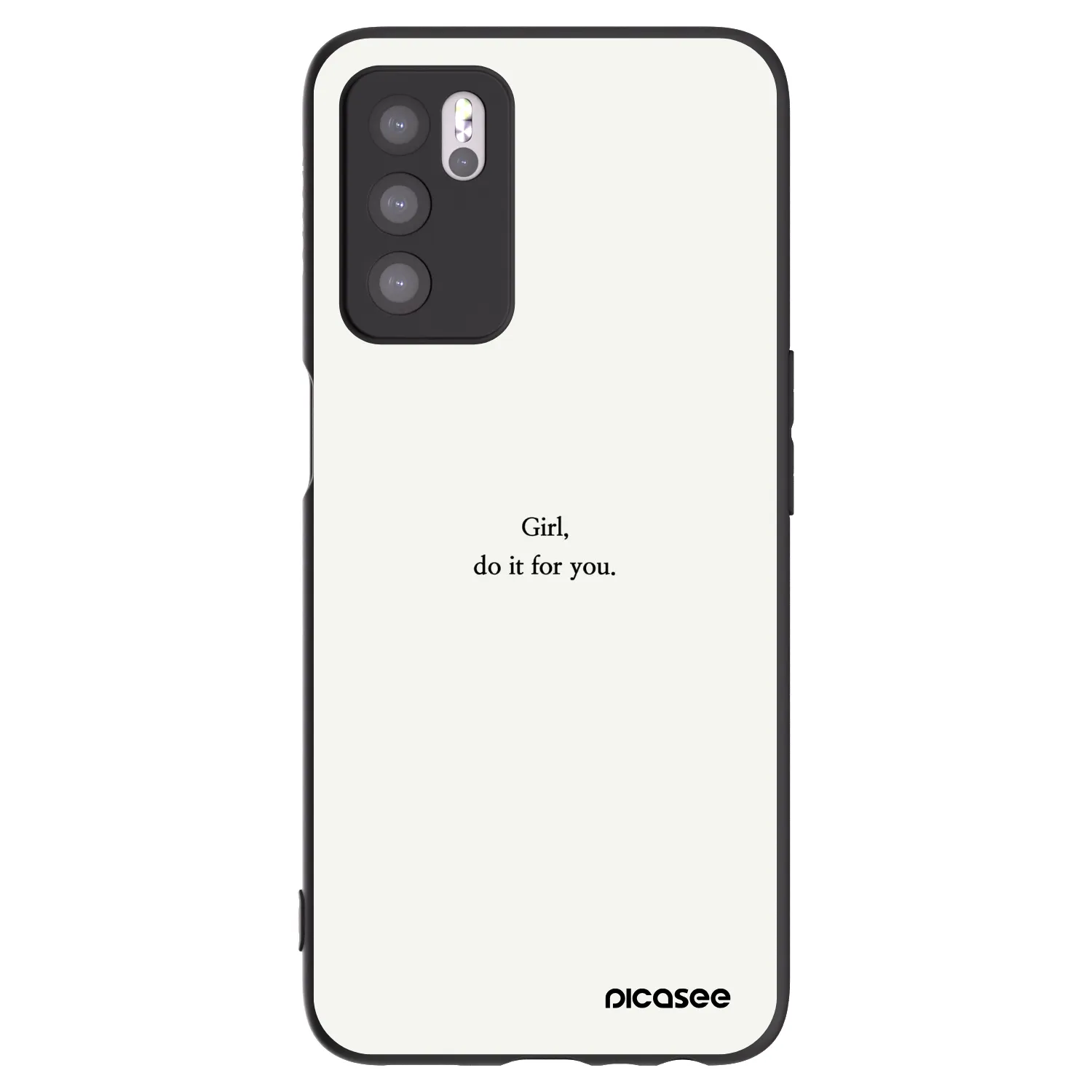 Picasee silikónový čierny obal pre OPPO A16s - Girl, do it for you