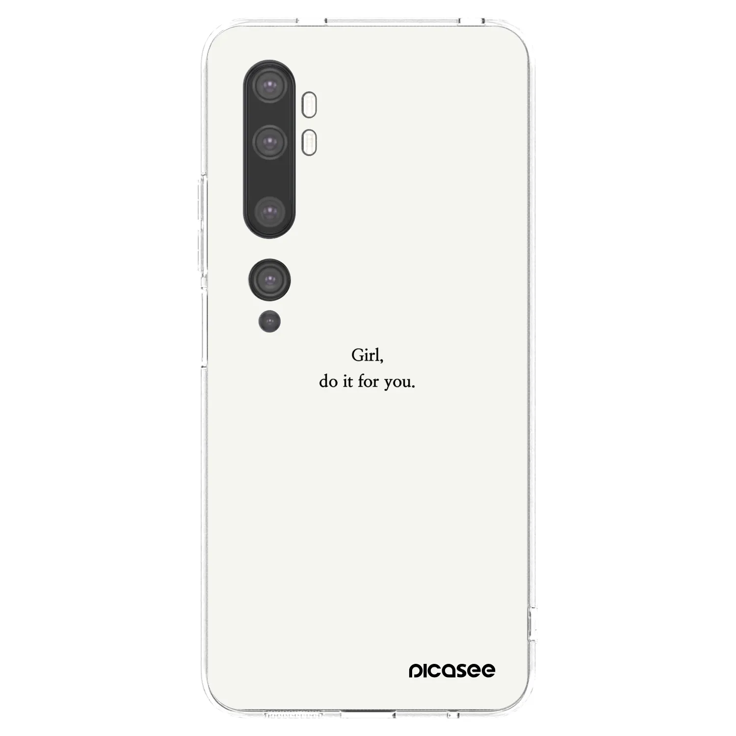 Picasee silikónový prehľadný obal pre Xiaomi Mi Note 10 (Pro) - Girl, do it for you