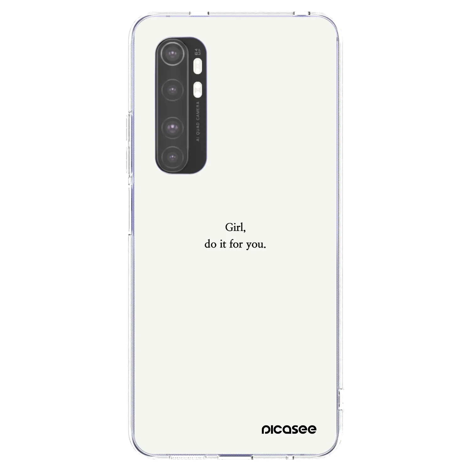 Picasee silikónový prehľadný obal pre Xiaomi Mi Note 10 Lite - Girl, do it for you