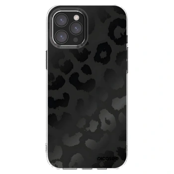 Picasee silikónový prehľadný obal pre Apple iPhone 12 Pro Max - Midnight Leopard