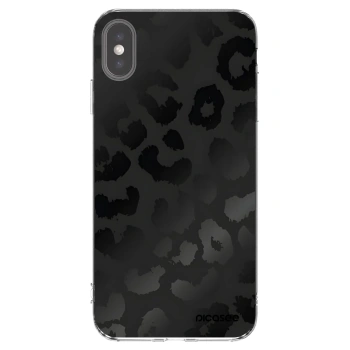 Picasee silikónový prehľadný obal pre Apple iPhone XS Max - Midnight Leopard