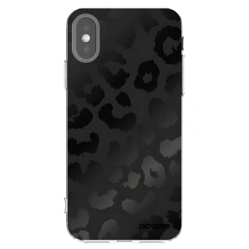 Picasee silikónový prehľadný obal pre Apple iPhone X/XS - Midnight Leopard