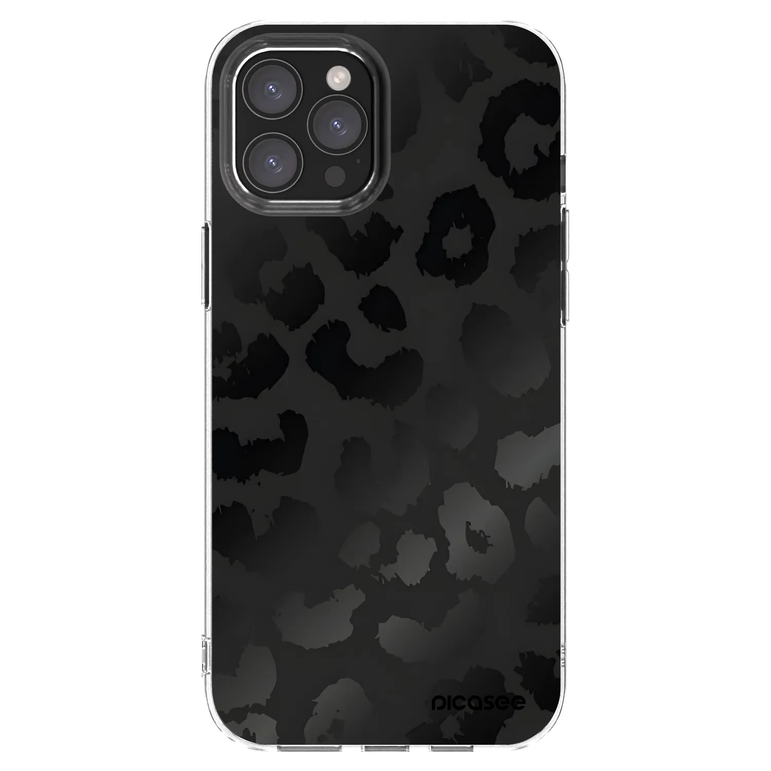 Picasee silikónový prehľadný obal pre Apple iPhone 12 Pro Max - Midnight Leopard