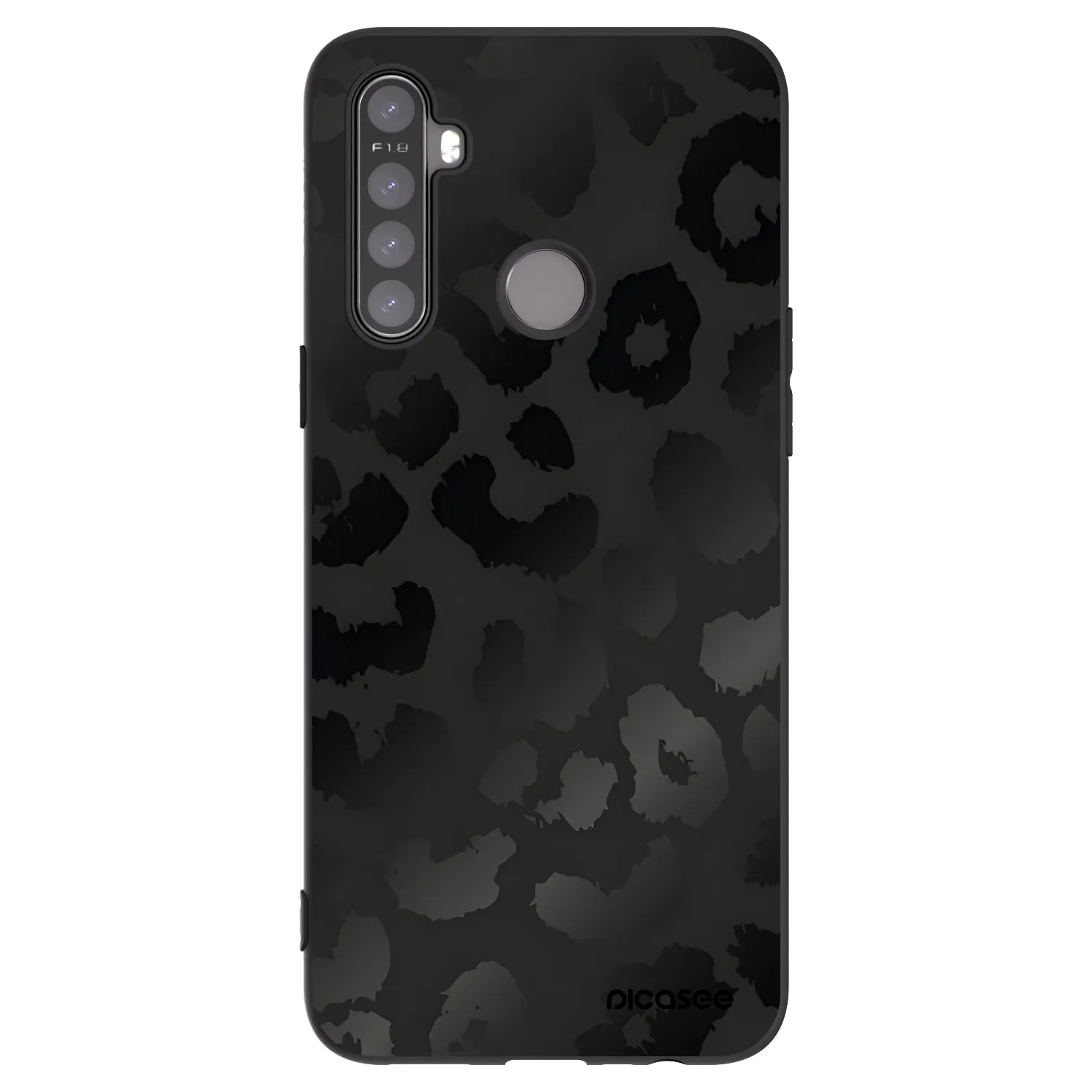 Picasee silikónový čierny obal pre Realme 5 - Midnight Leopard