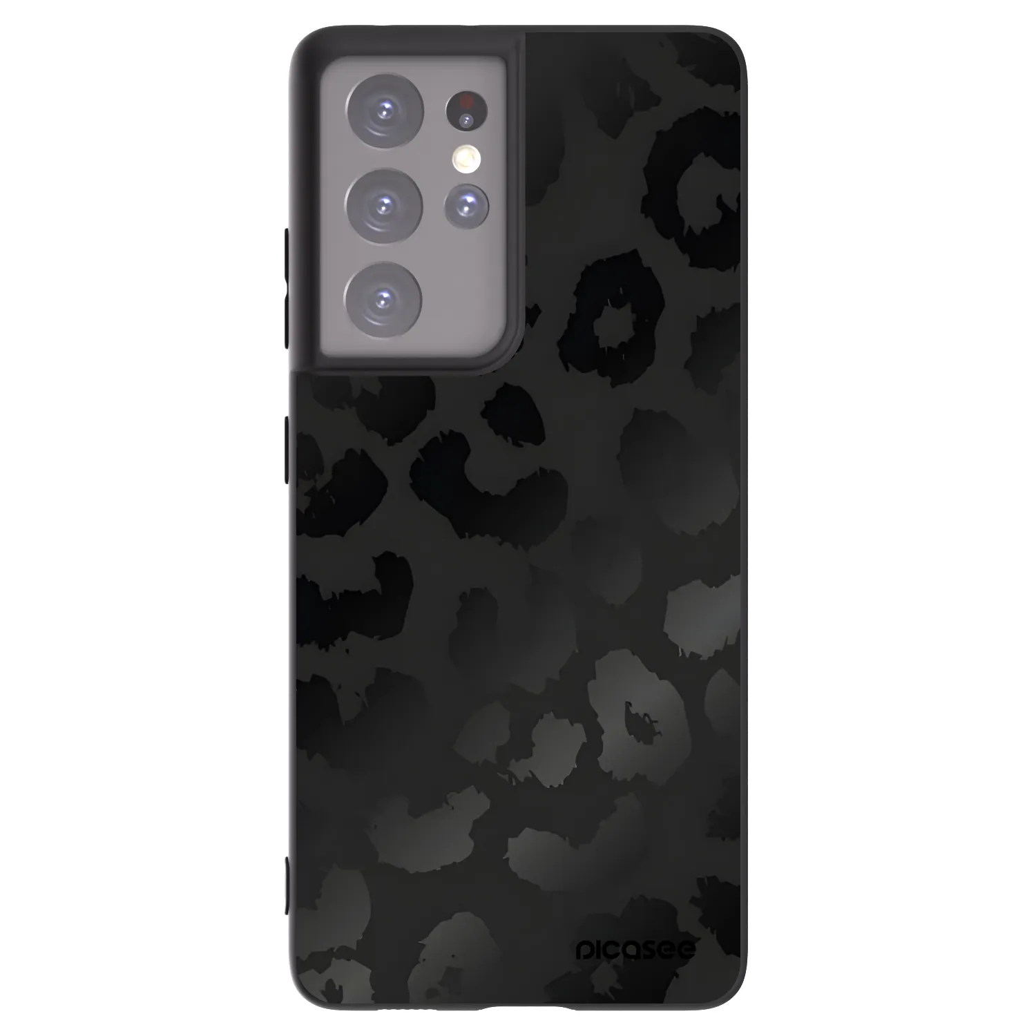 Picasee silikónový čierny obal pre Samsung Galaxy S21 Ultra 5G G998B - Midnight Leopard
