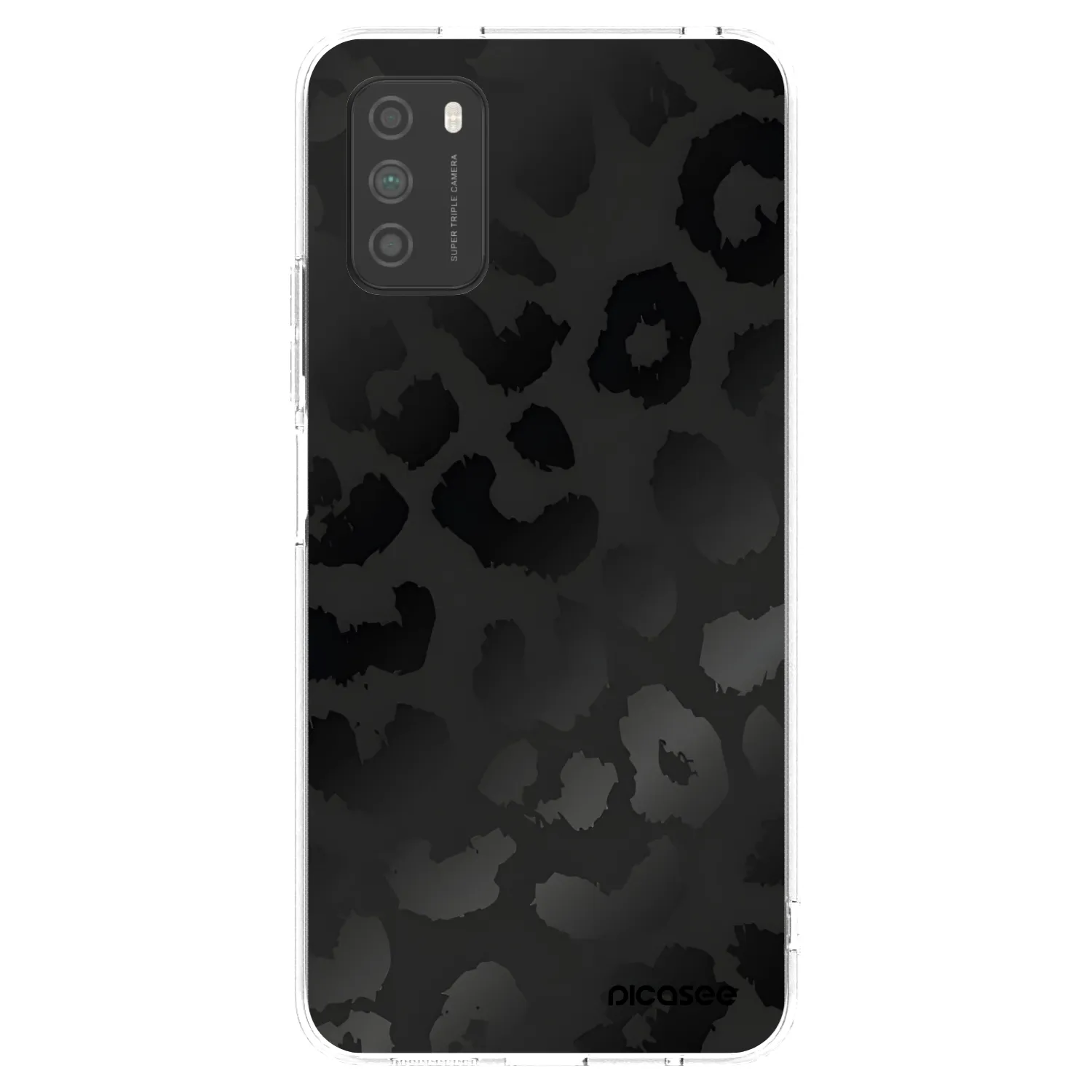 Picasee silikónový prehľadný obal pre Xiaomi Poco M3 - Midnight Leopard