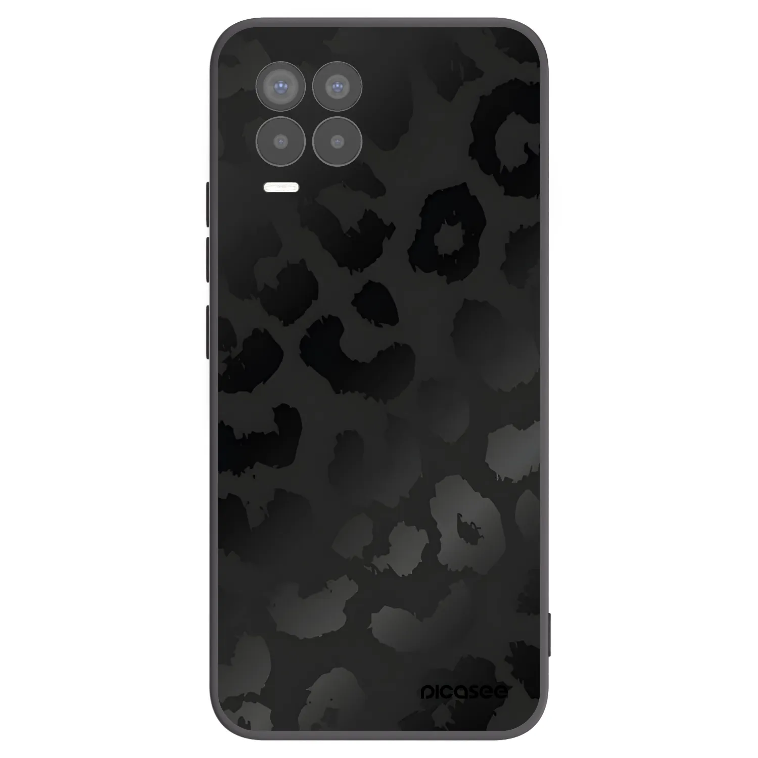 Picasee silikónový čierny obal pre Realme 8 4G - Midnight Leopard