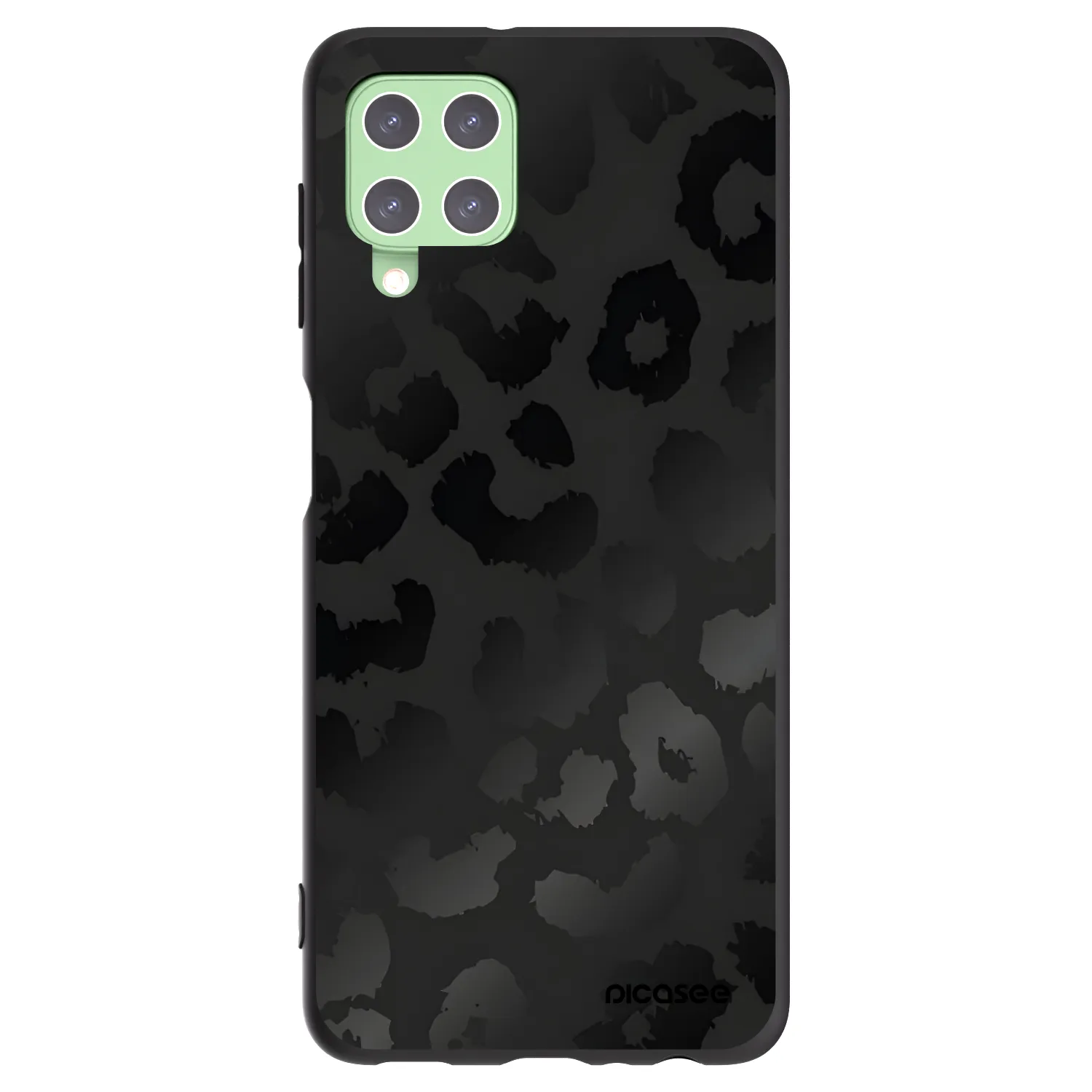 Picasee silikónový čierny obal pre Samsung Galaxy A22 A225F 4G - Midnight Leopard