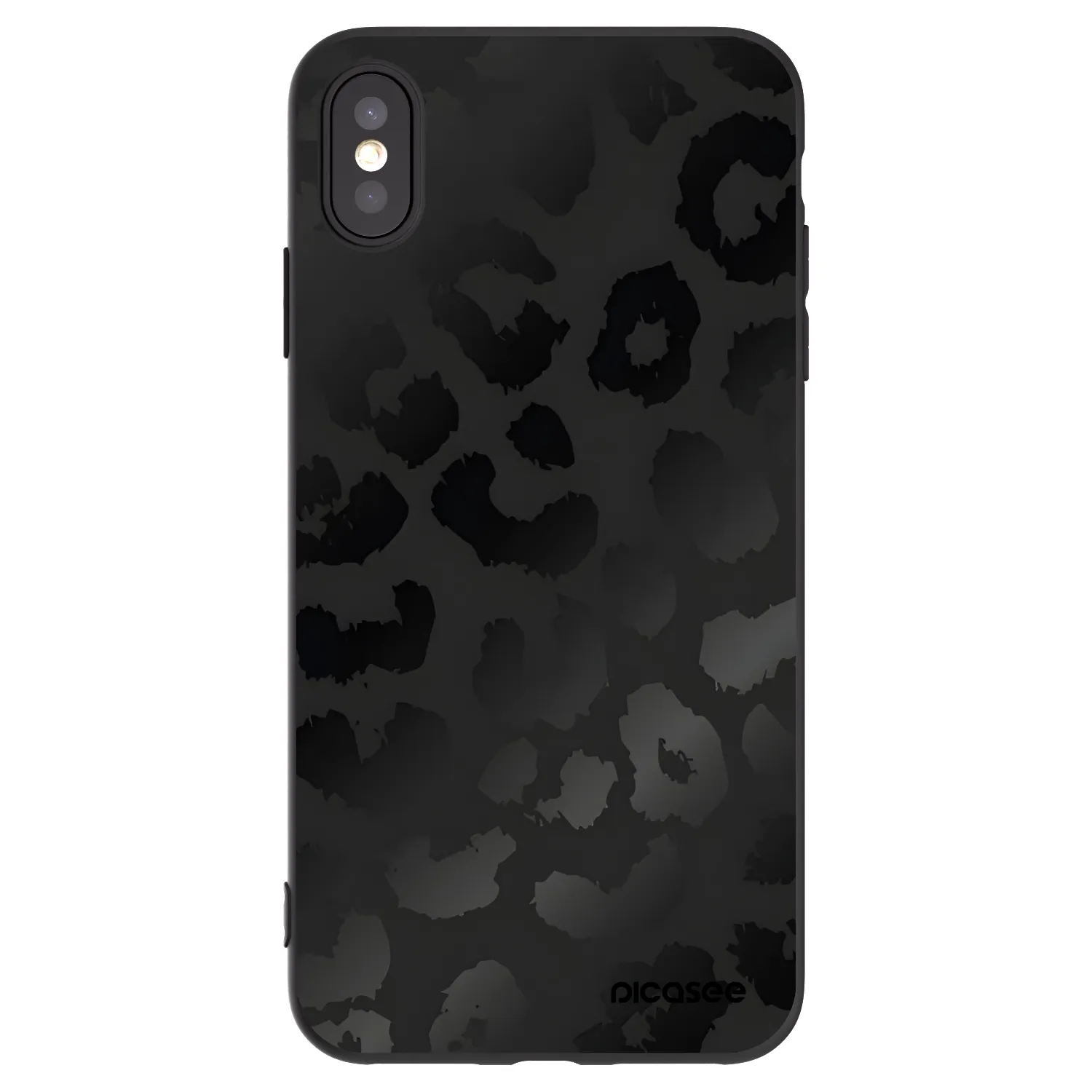 Picasee silikónový čierny obal pre Apple iPhone XS Max - Midnight Leopard
