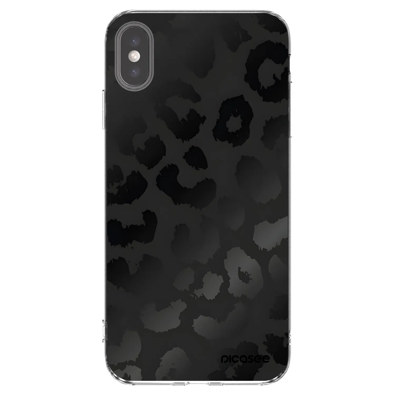 Picasee silikónový prehľadný obal pre Apple iPhone XS Max - Midnight Leopard