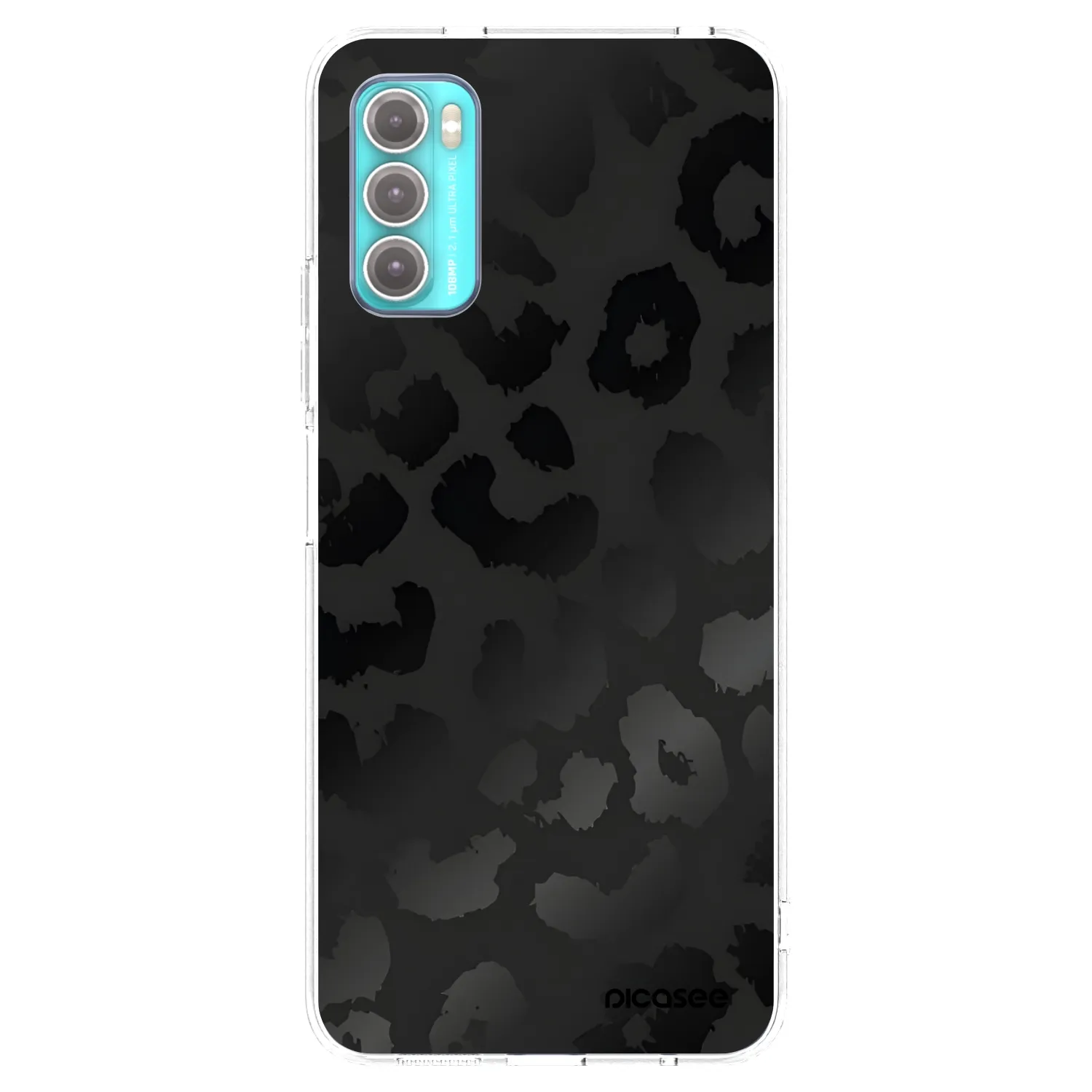 Picasee silikónový prehľadný obal pre Motorola Moto G60 - Midnight Leopard