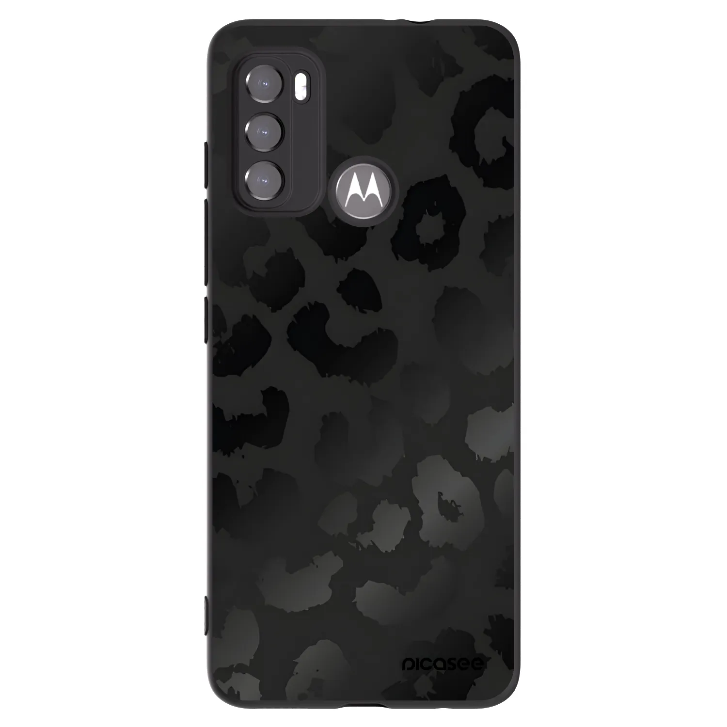 Picasee silikónový čierny obal pre Motorola Moto G60 - Midnight Leopard