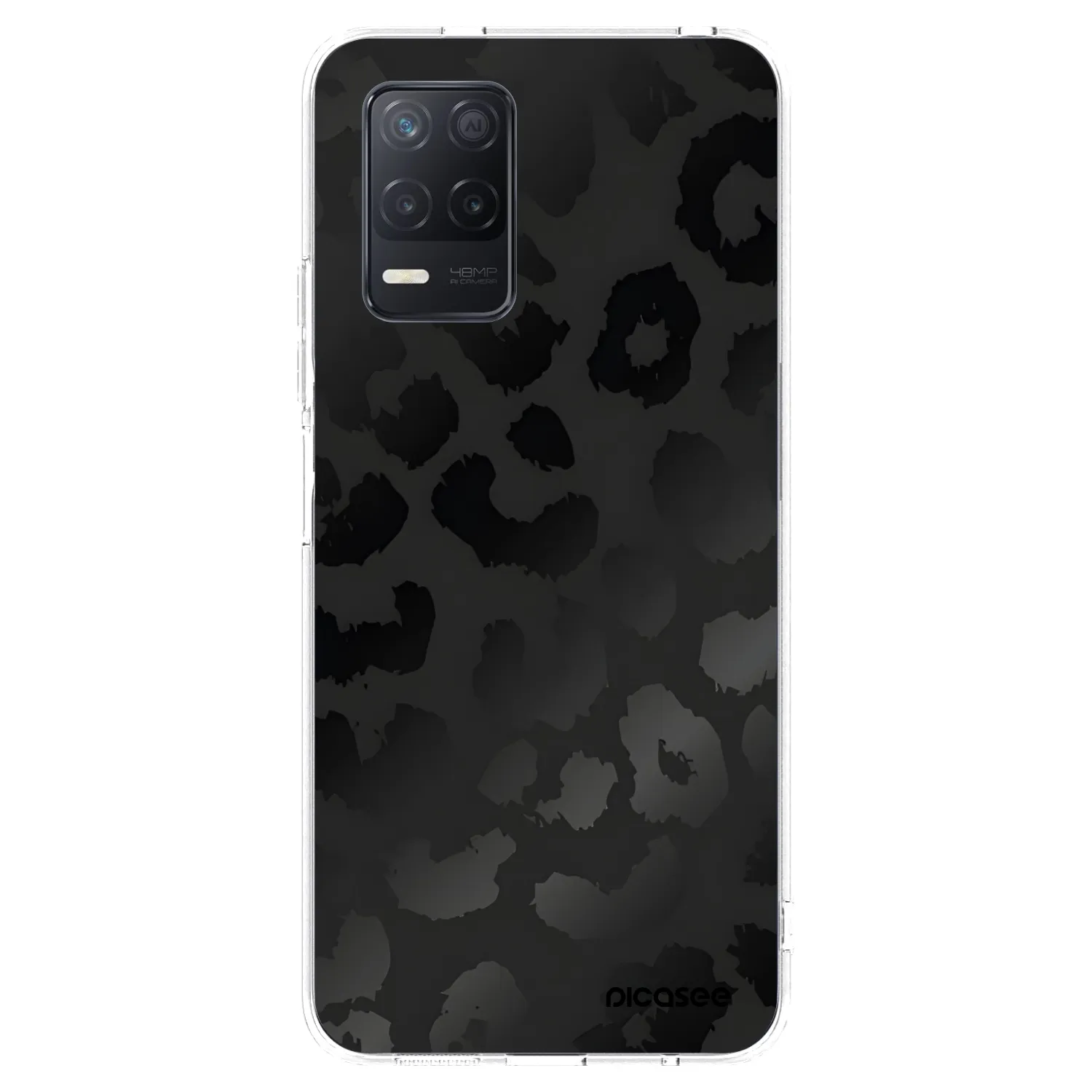 Picasee silikónový prehľadný obal pre Realme 8 5G - Midnight Leopard