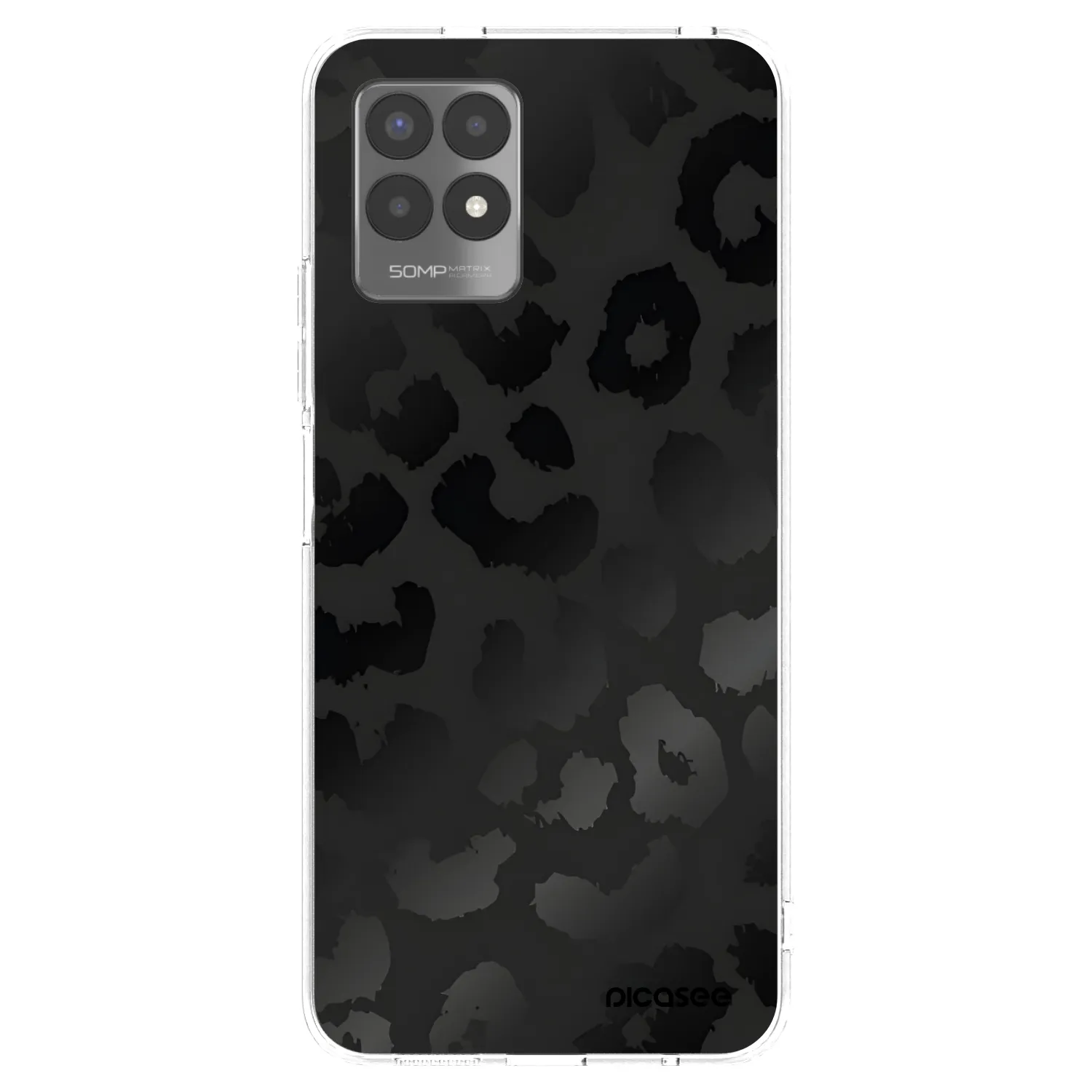 Picasee silikónový prehľadný obal pre Realme 8i - Midnight Leopard