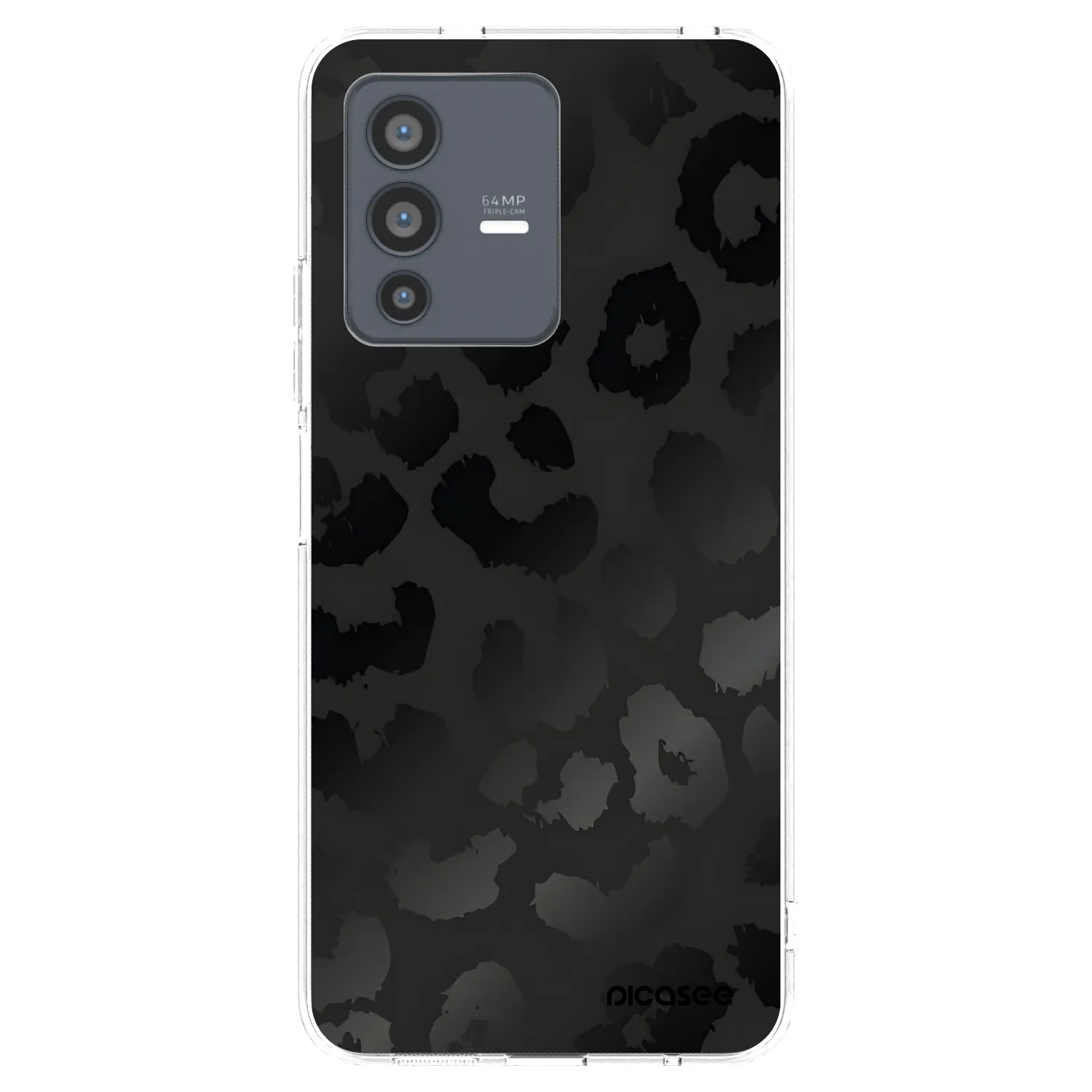 Picasee silikónový prehľadný obal pre Vivo V23 5G - Midnight Leopard