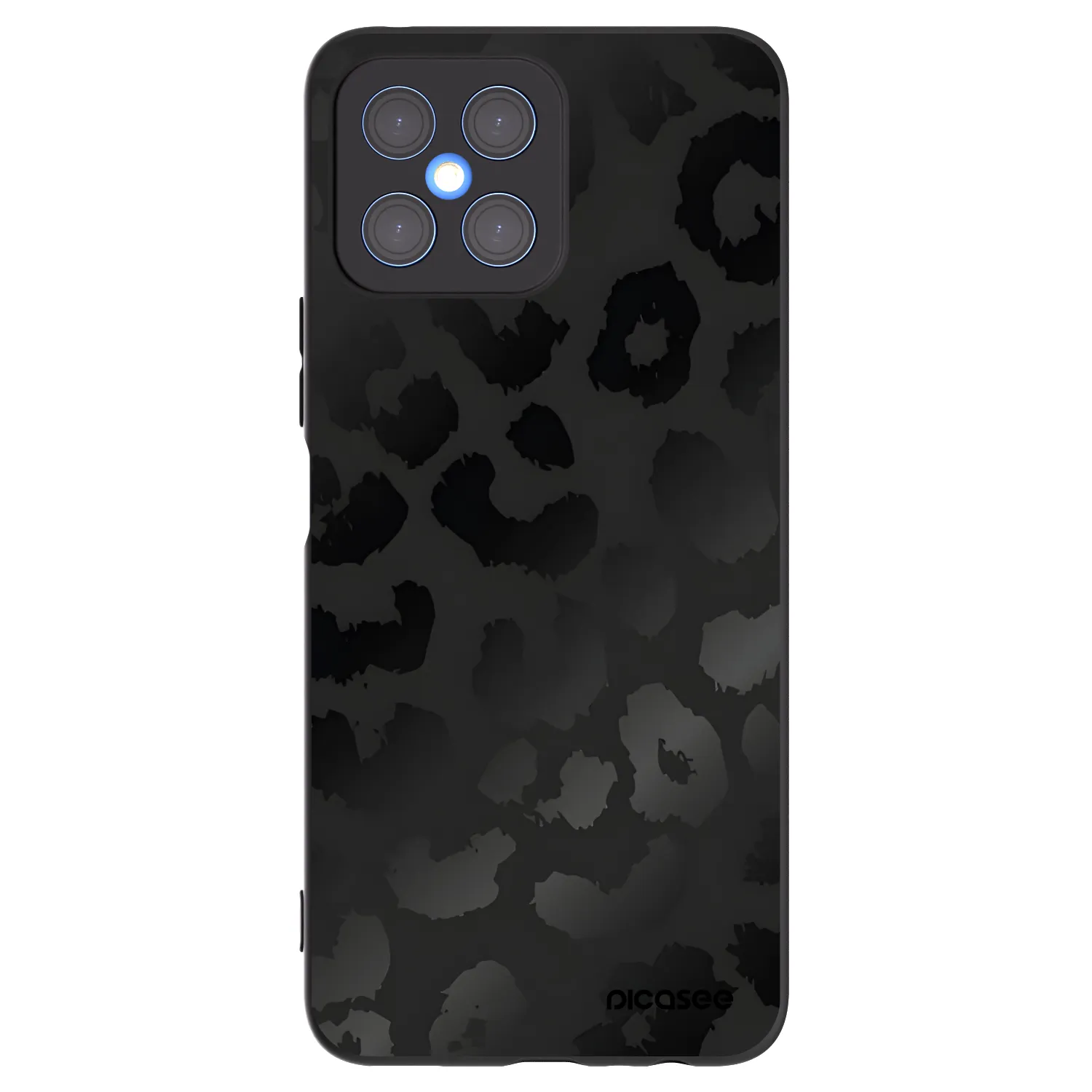 Picasee silikónový čierny obal pre Honor X8 4G - Midnight Leopard