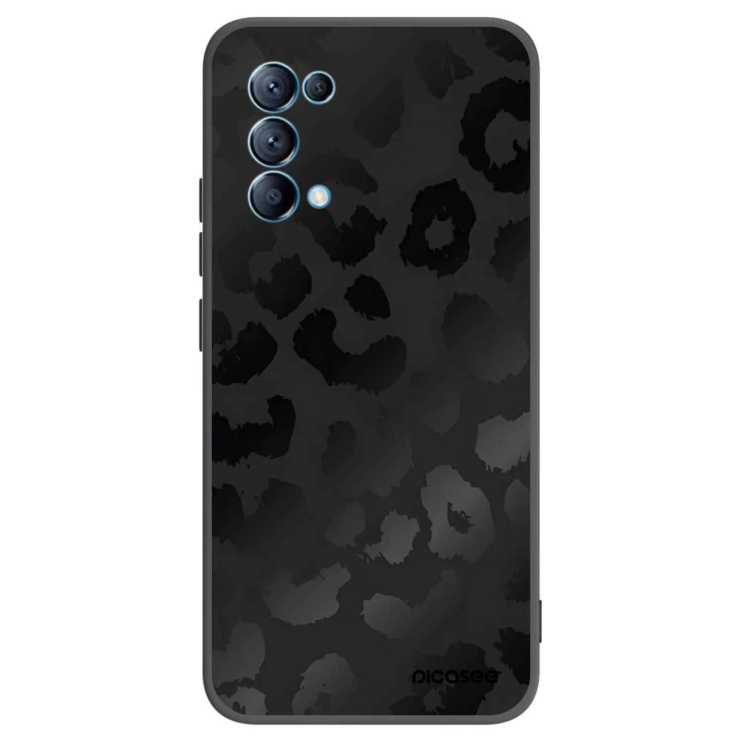 Picasee silikónový čierny obal pre OPPO A16s - Midnight Leopard