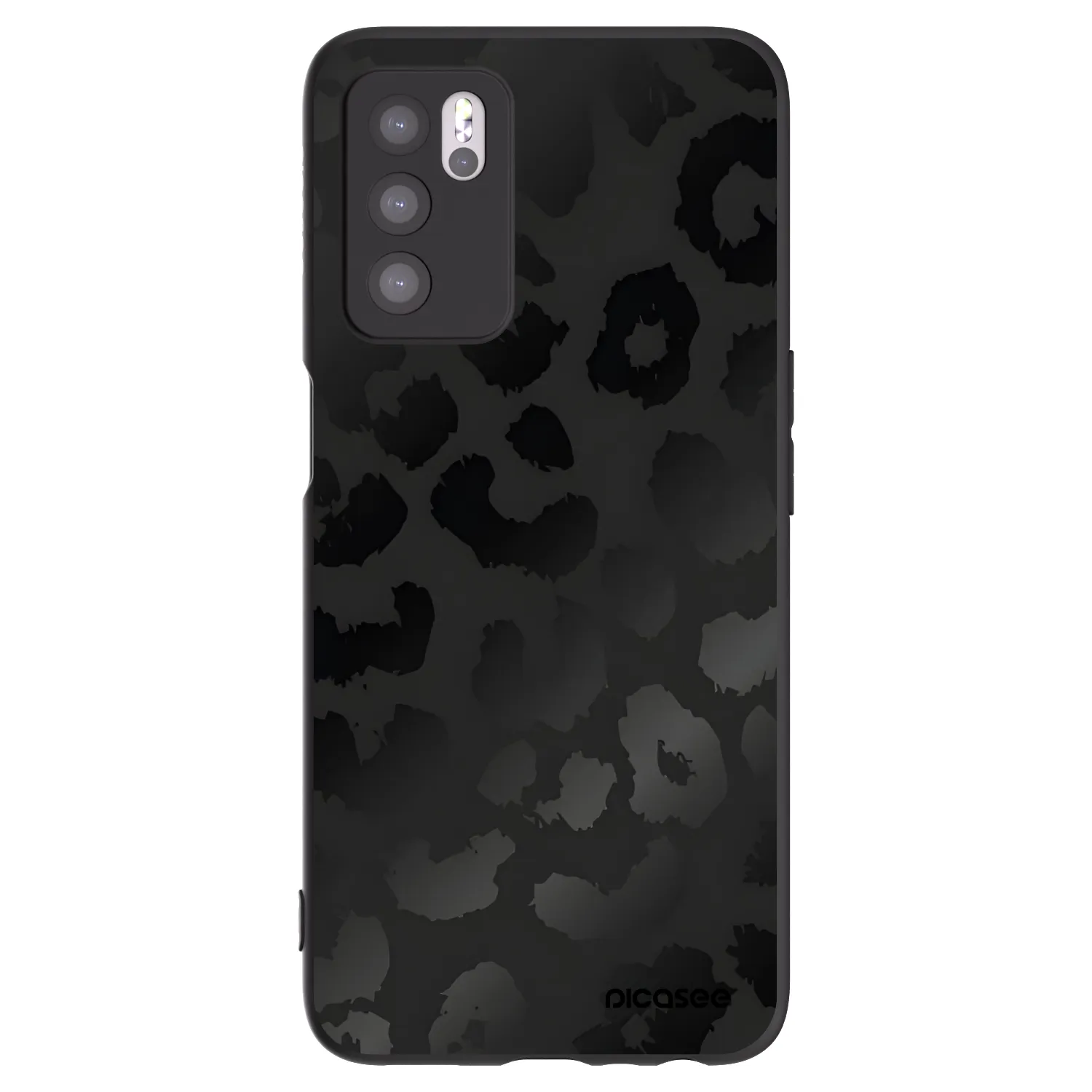 Picasee silikónový čierny obal pre OPPO A16s - Midnight Leopard