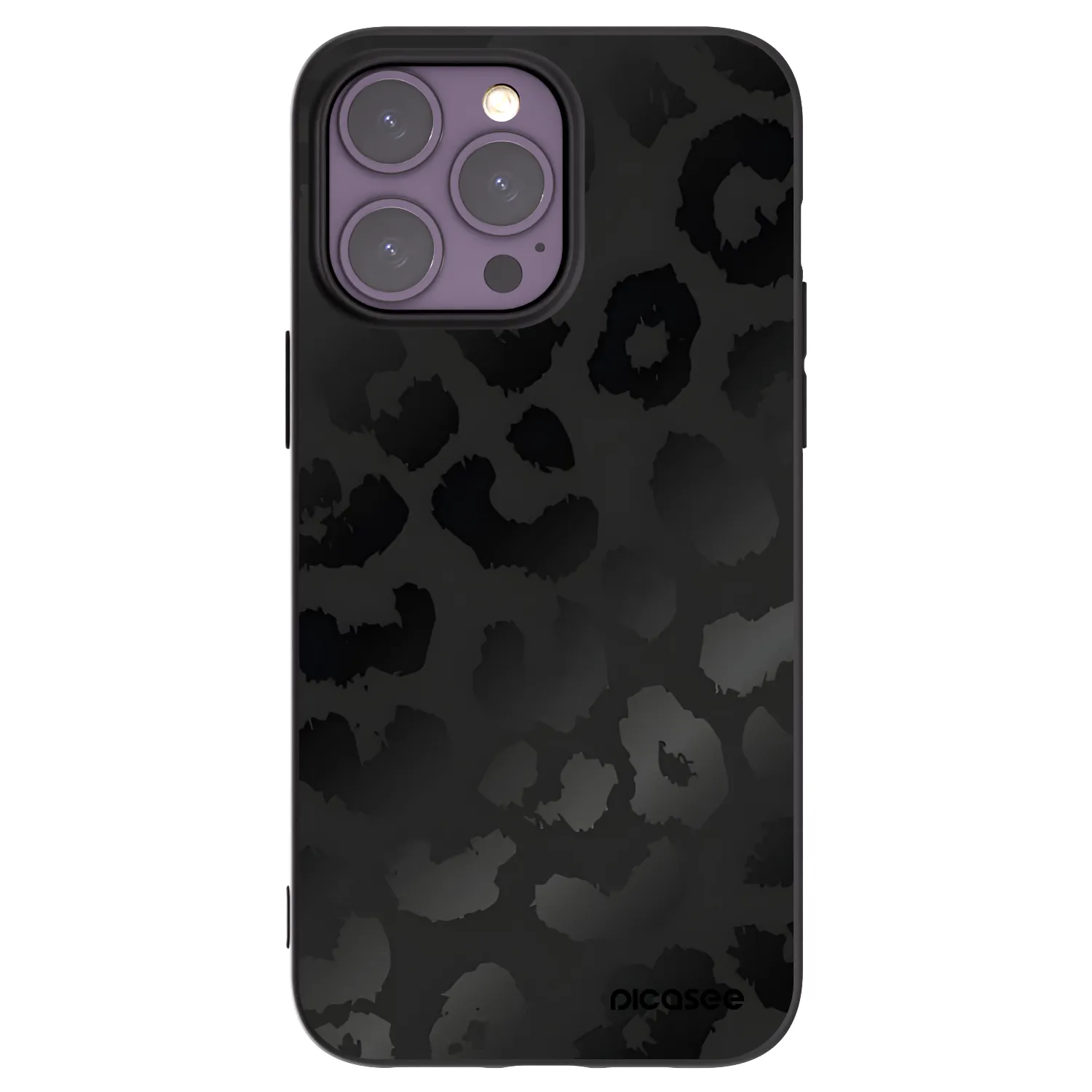 Picasee silikónový čierny obal pre Apple iPhone 14 Pro Max - Midnight Leopard