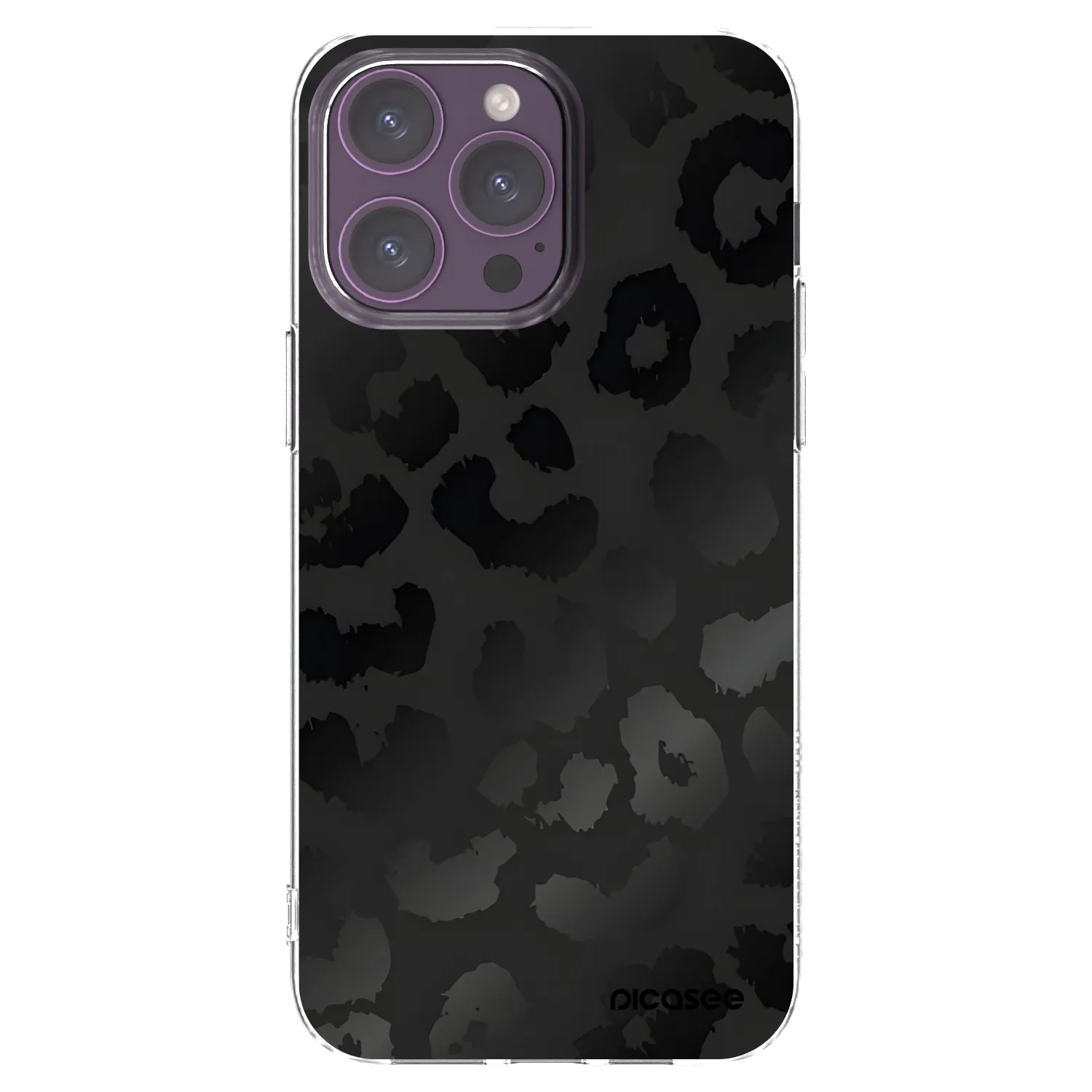 Picasee silikónový prehľadný obal pre Apple iPhone 14 Pro Max - Midnight Leopard