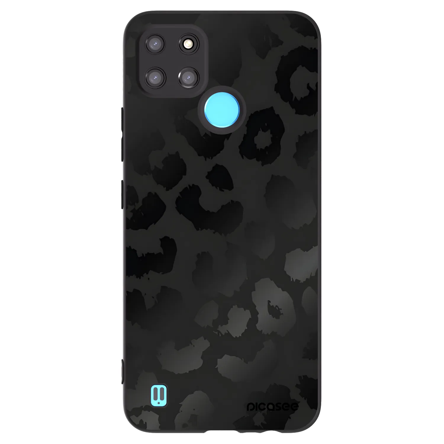 Picasee silikónový čierny obal pre Realme C21Y - Midnight Leopard