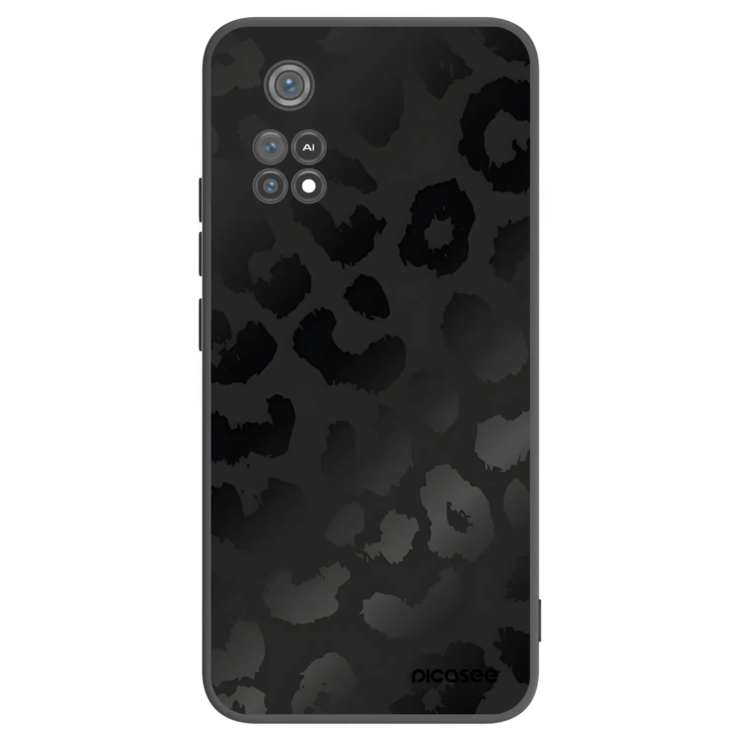 Picasee silikónový čierny obal pre Xiaomi Poco M4 Pro - Midnight Leopard