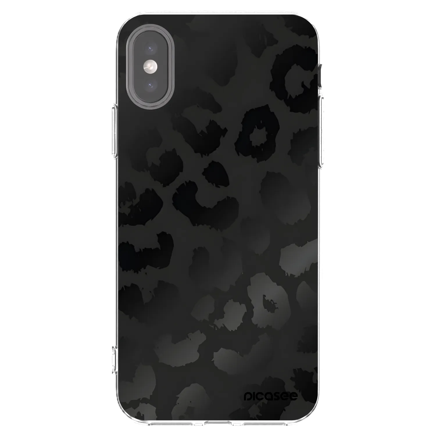 Picasee silikónový prehľadný obal pre Apple iPhone X/XS - Midnight Leopard