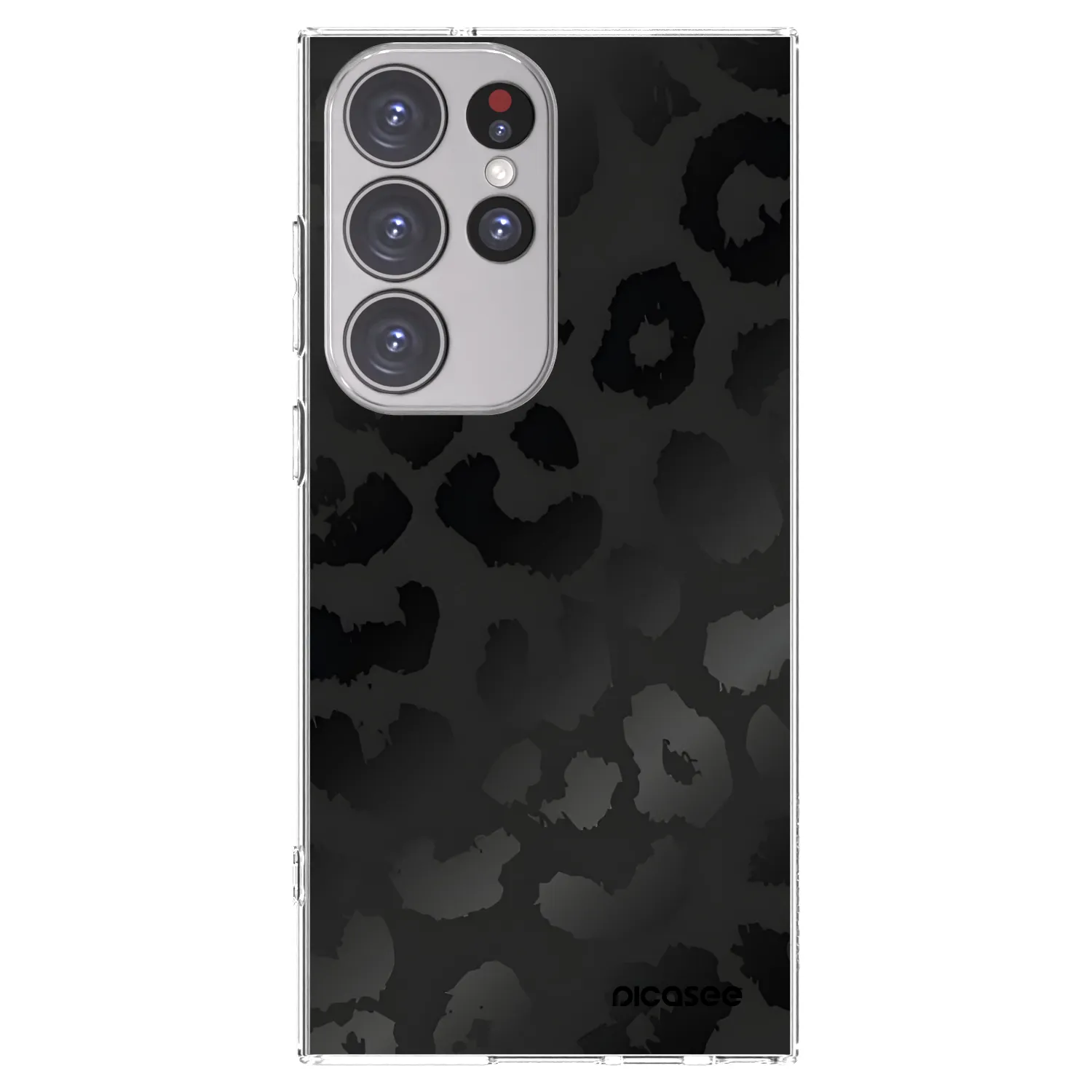 Picasee silikónový prehľadný obal pre Samsung Galaxy S23 Ultra 5G - Midnight Leopard