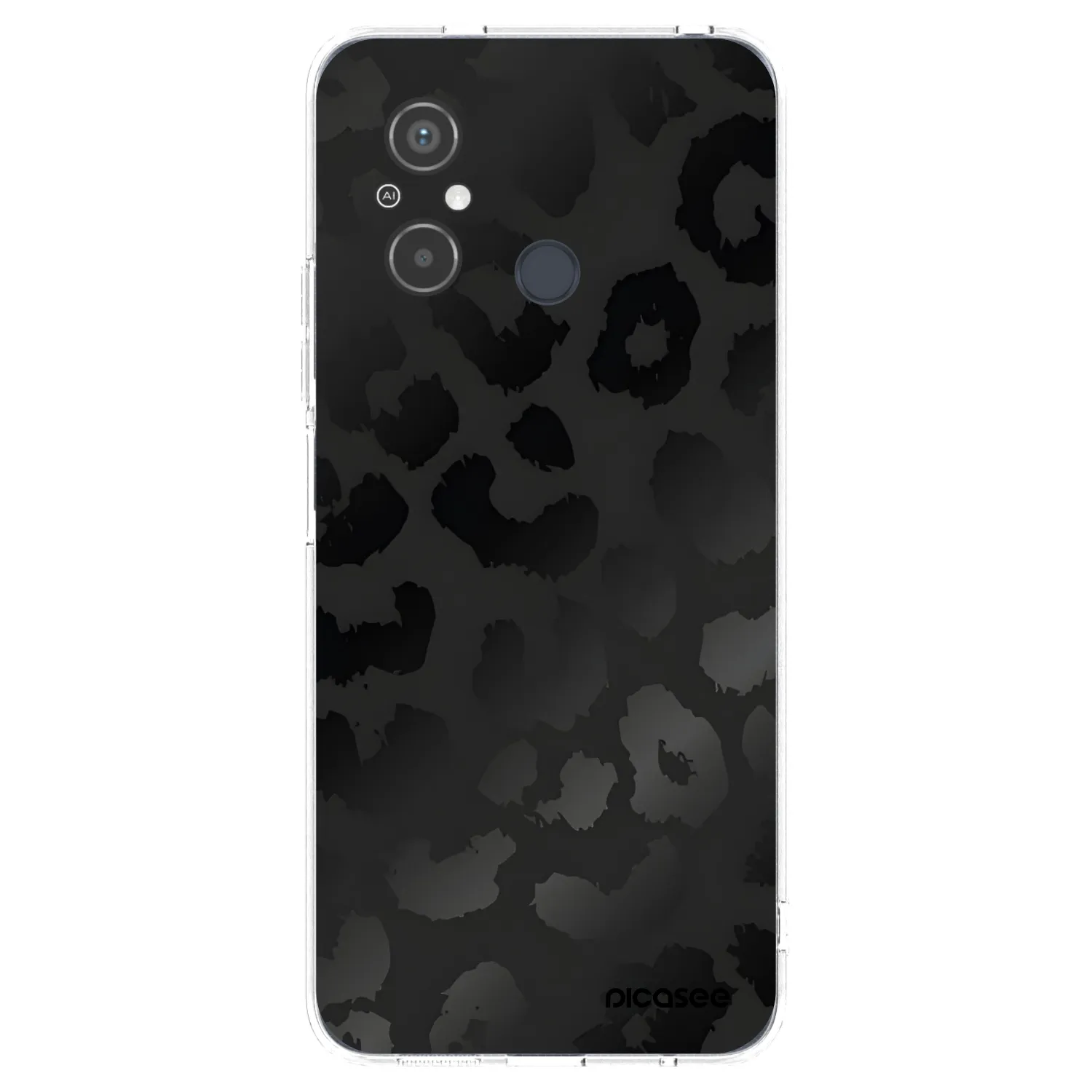 Picasee silikónový prehľadný obal pre Xiaomi Redmi 12C - Midnight Leopard