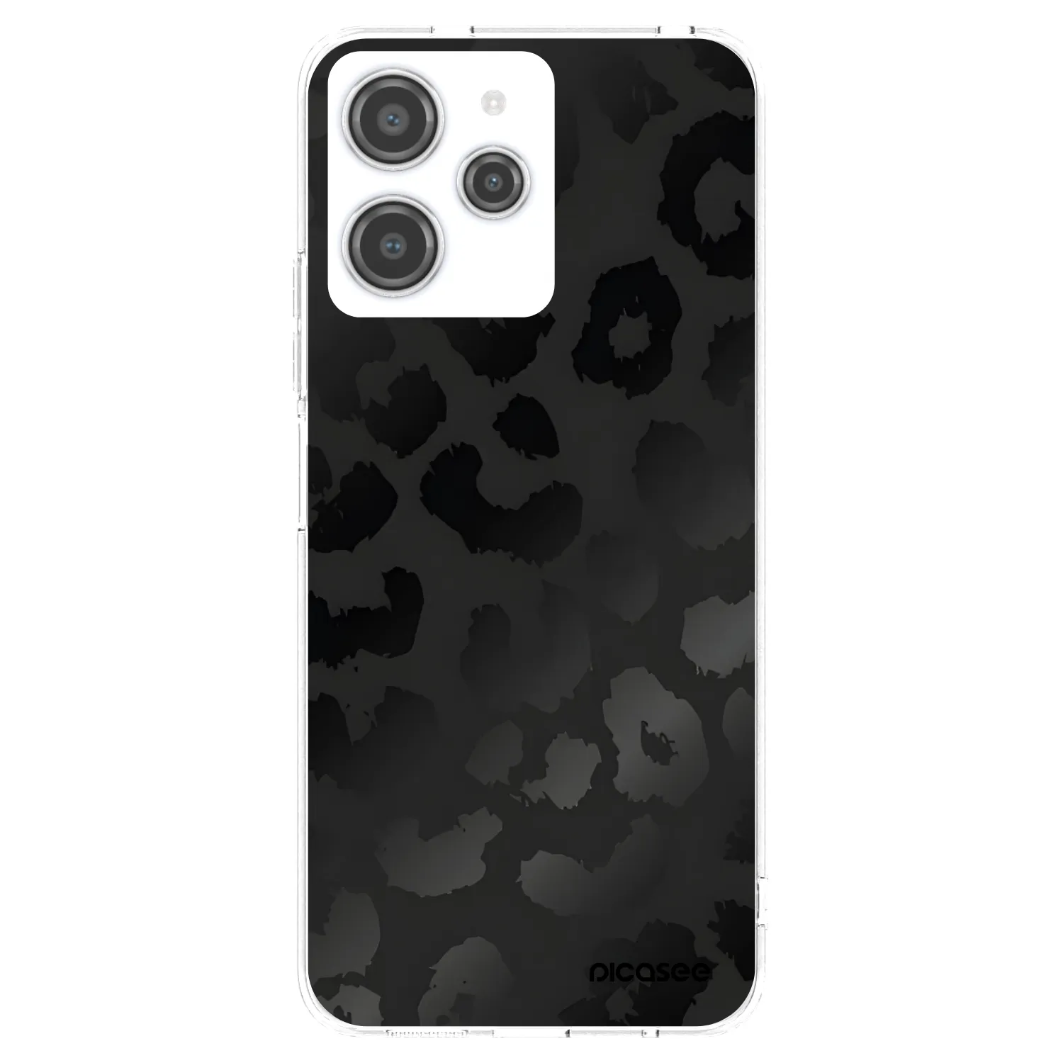 Picasee silikónový prehľadný obal pre Xiaomi Redmi 12 4G - Midnight Leopard