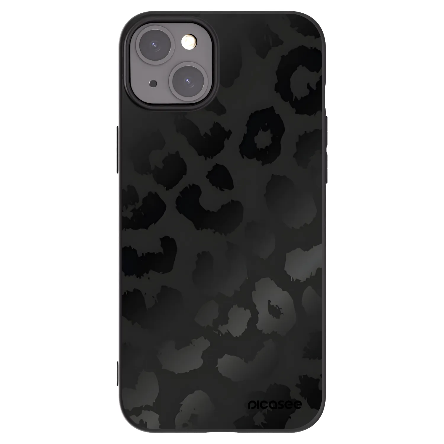Picasee silikónový čierny obal pre Apple iPhone 15 Plus - Midnight Leopard