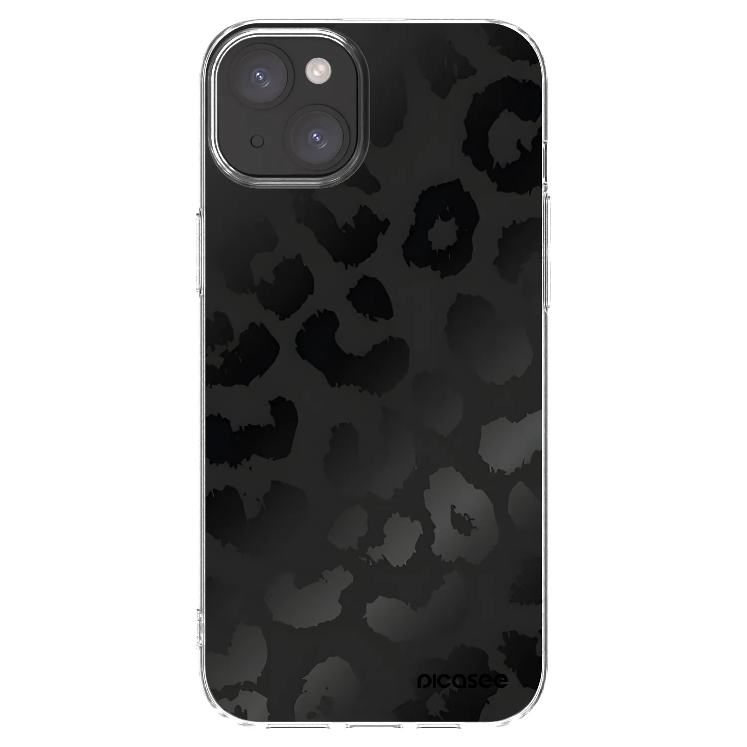 Picasee silikónový prehľadný obal pre Apple iPhone 15 Plus - Midnight Leopard