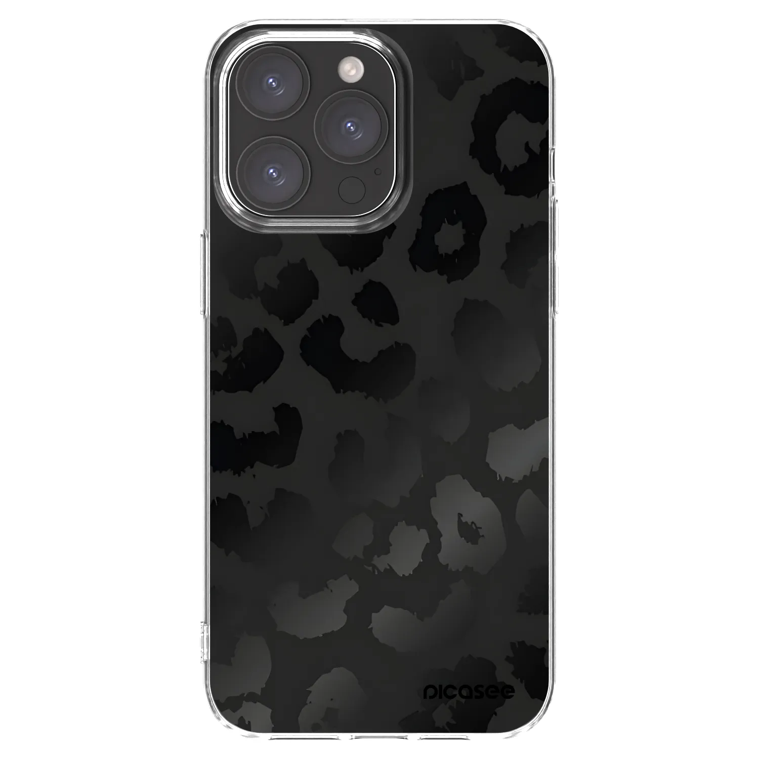 Picasee silikónový prehľadný obal pre Apple iPhone 15 Pro Max - Midnight Leopard