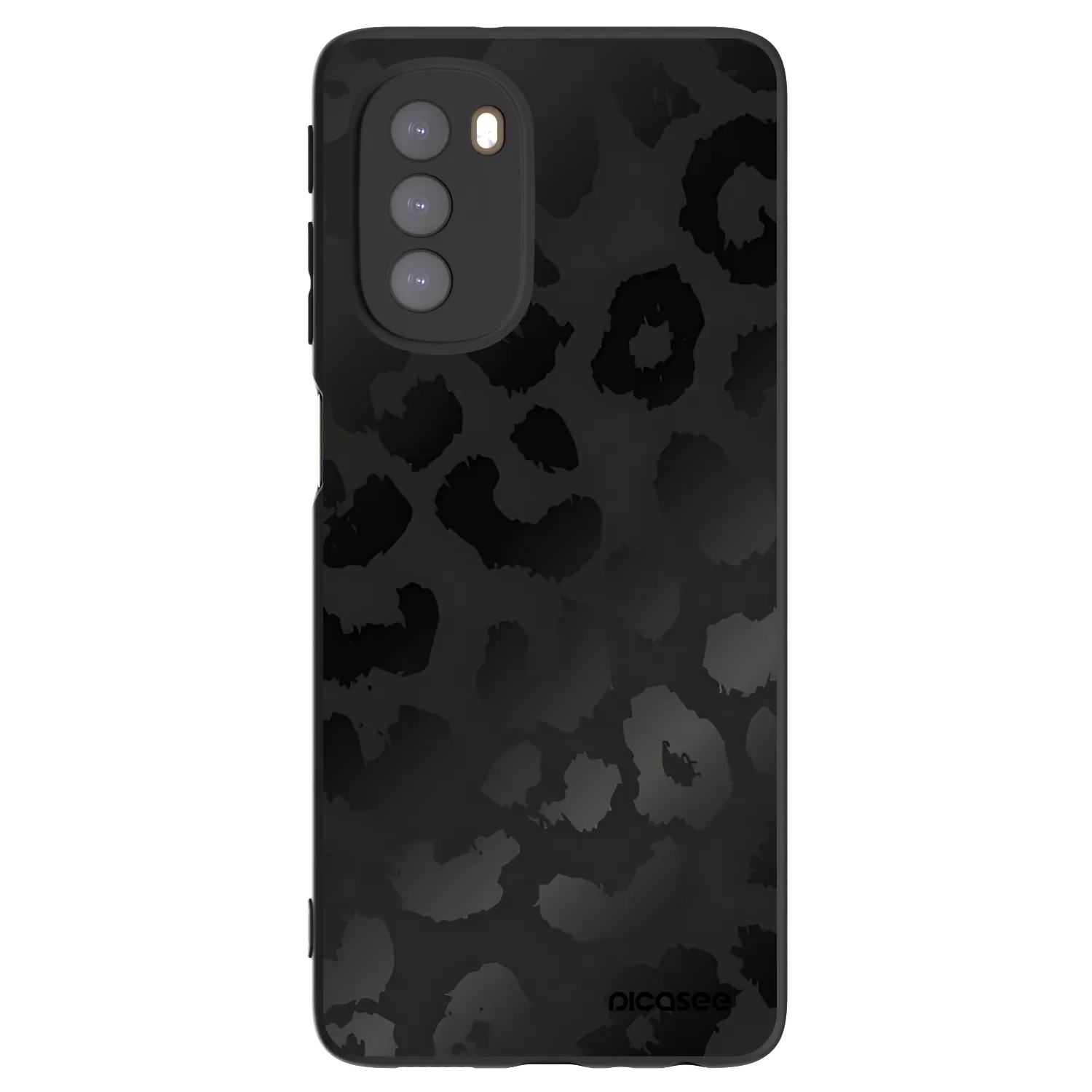 Picasee silikónový čierny obal pre Motorola Moto G51 - Midnight Leopard