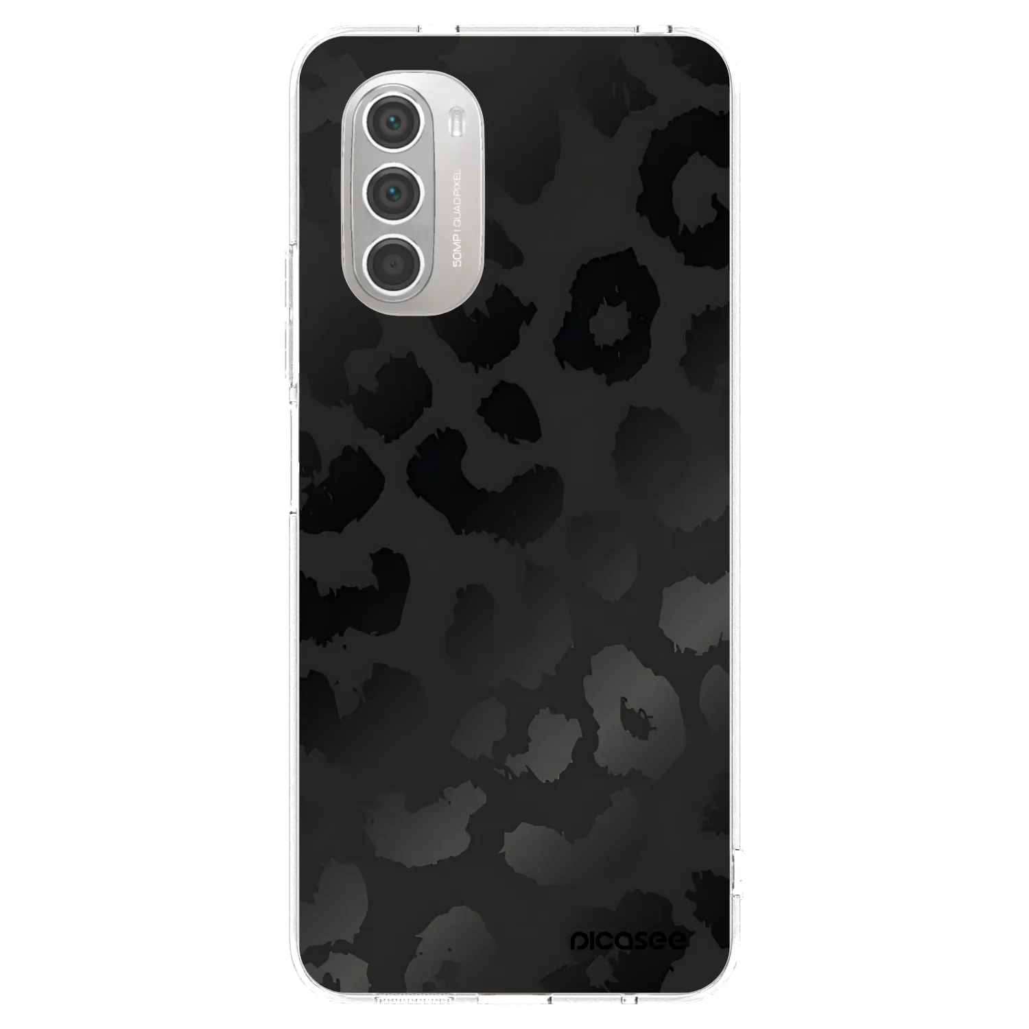 Picasee silikónový prehľadný obal pre Motorola Moto G51 - Midnight Leopard