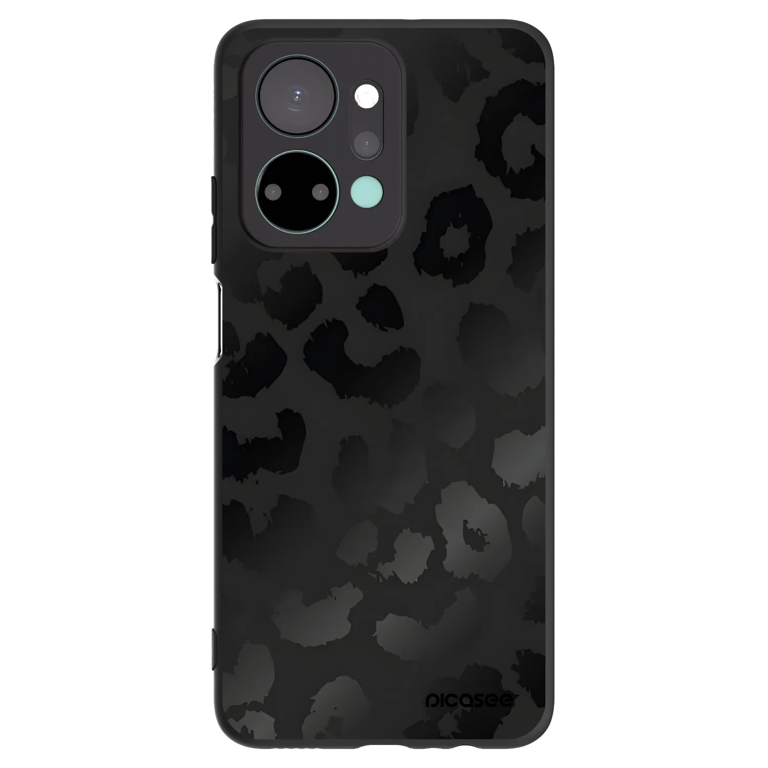 Picasee silikónový čierny obal pre Honor X7a - Midnight Leopard