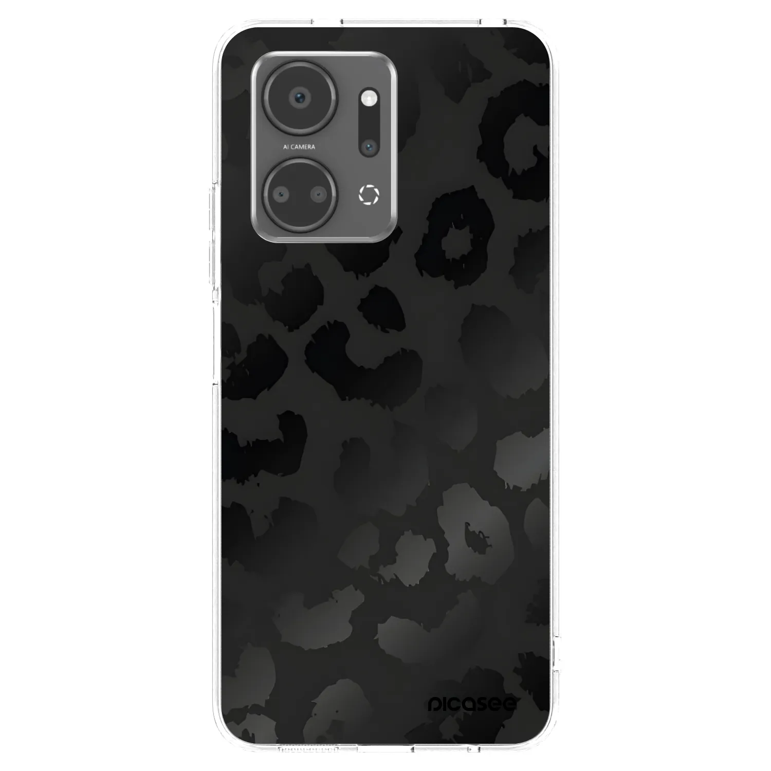 Picasee silikónový prehľadný obal pre Honor X7a - Midnight Leopard