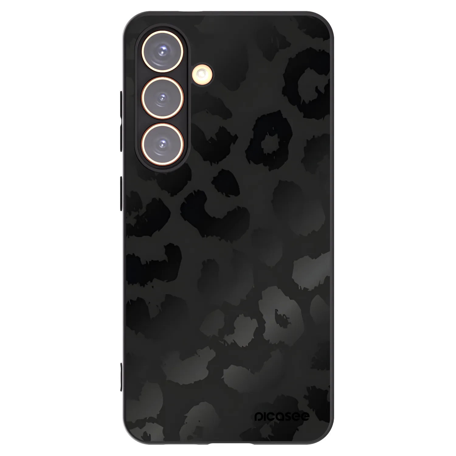 Picasee silikónový čierny obal pre Samsung Galaxy S24 S921B 5G - Midnight Leopard
