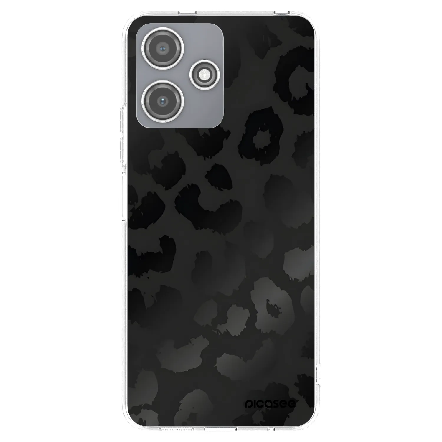 Picasee silikónový prehľadný obal pre Xiaomi Redmi 12 5G - Midnight Leopard