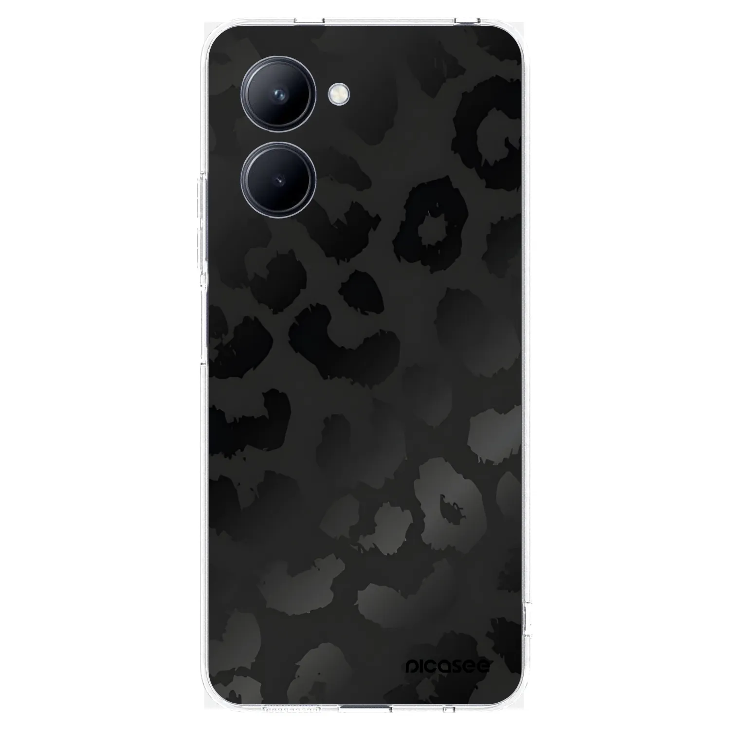 Picasee silikónový prehľadný obal pre Realme C33 (2023) - Midnight Leopard