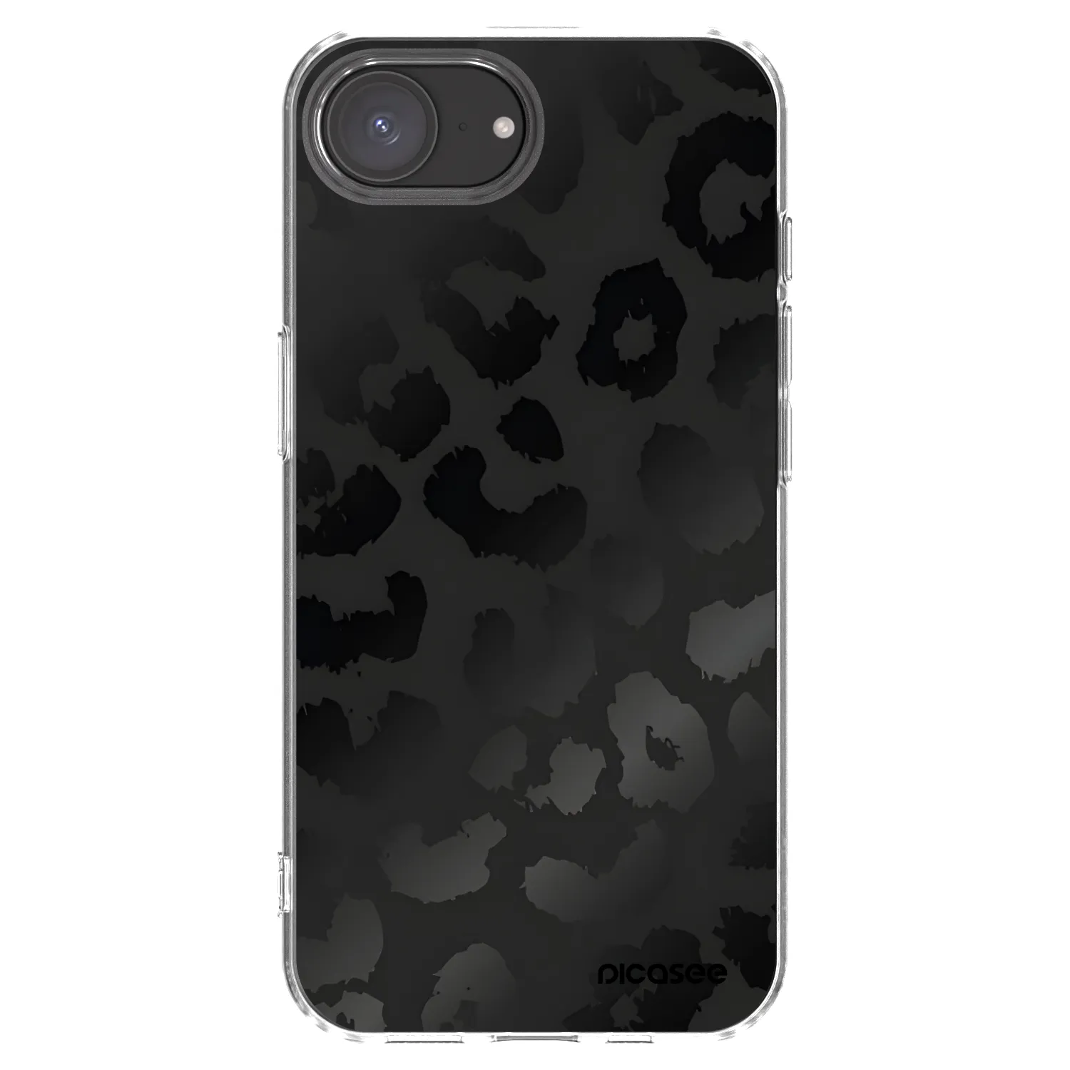 Picasee silikónový prehľadný obal pre Apple iPhone 16e - Midnight Leopard