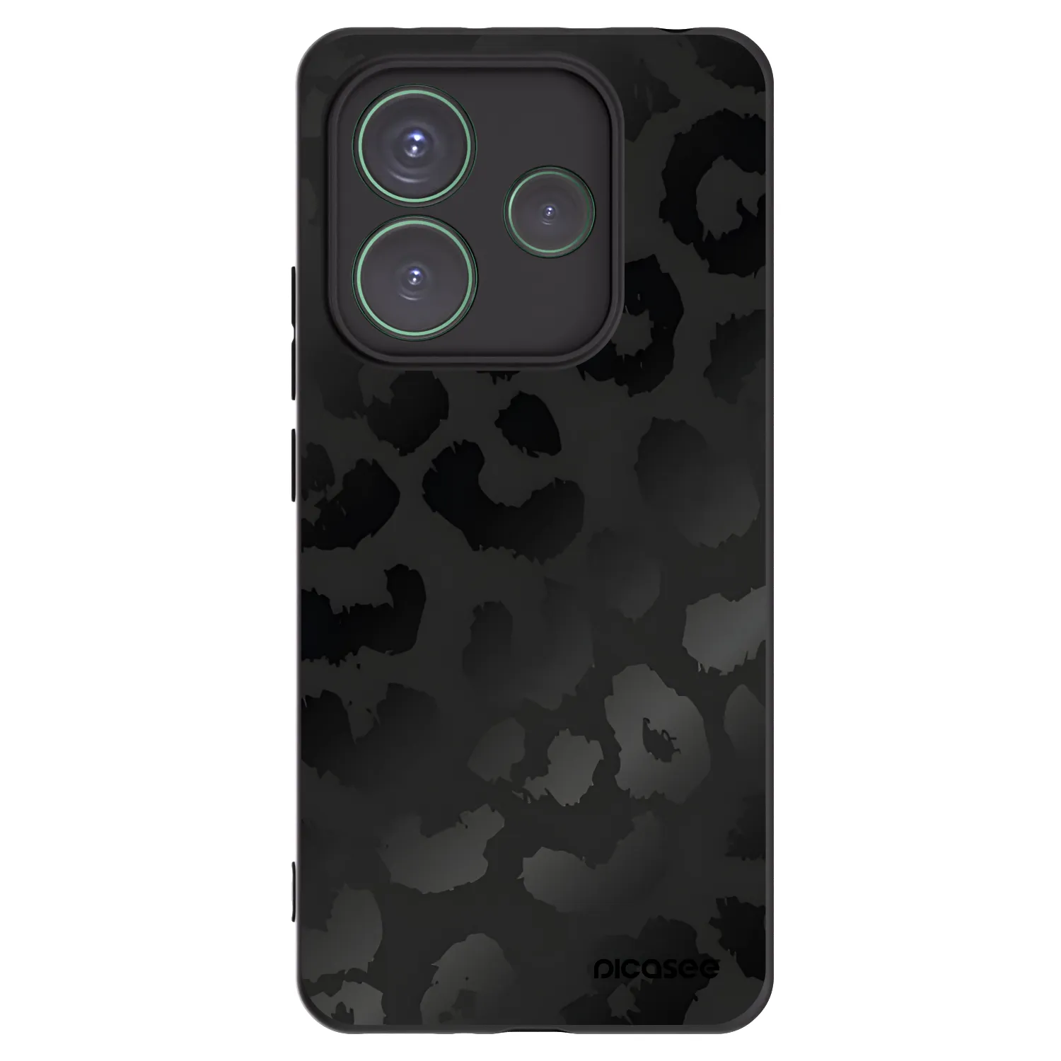 Picasee silikónový čierny obal pre Xiaomi Redmi Note 14 5G - Midnight Leopard