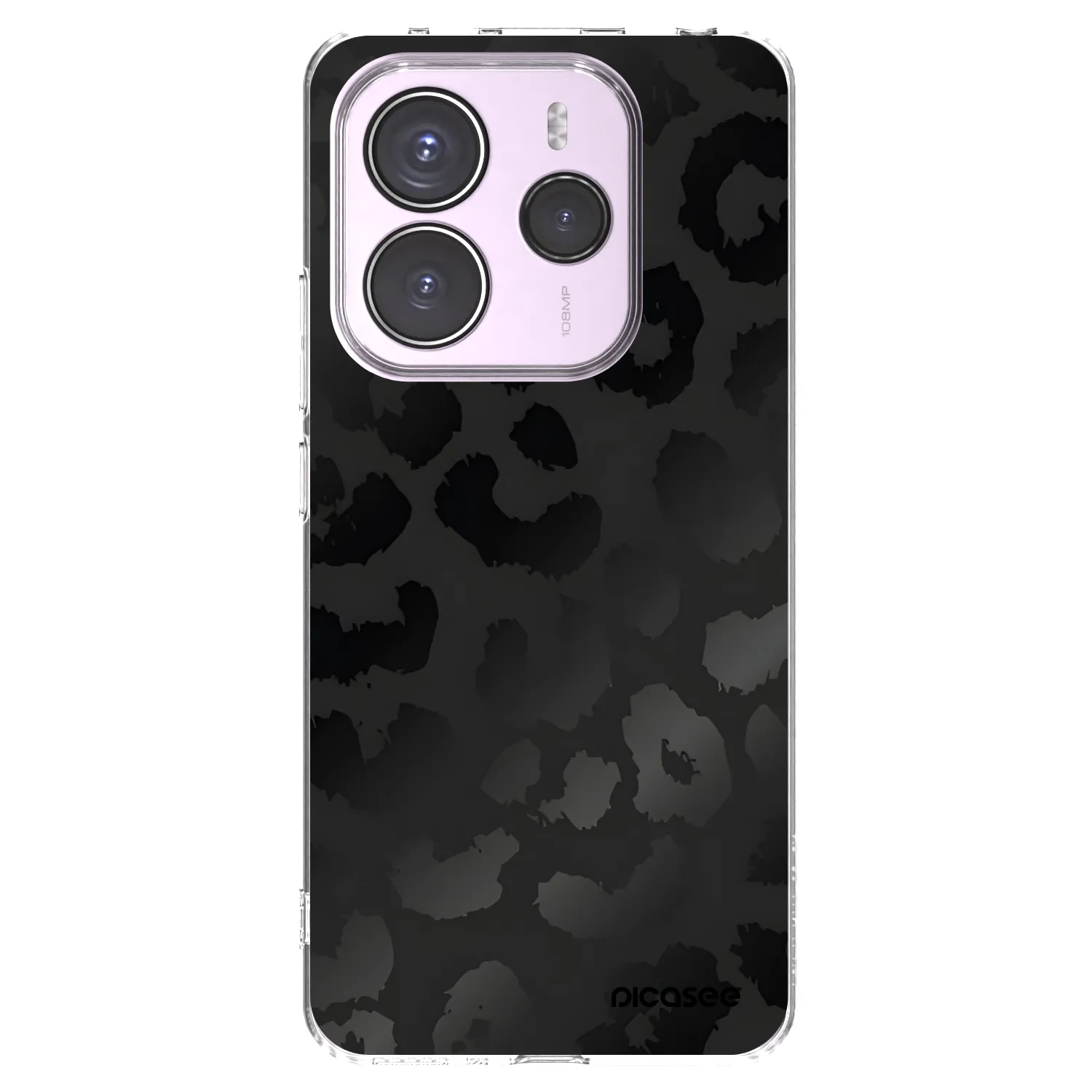 Picasee silikónový prehľadný obal pre Xiaomi Redmi Note 14 5G - Midnight Leopard