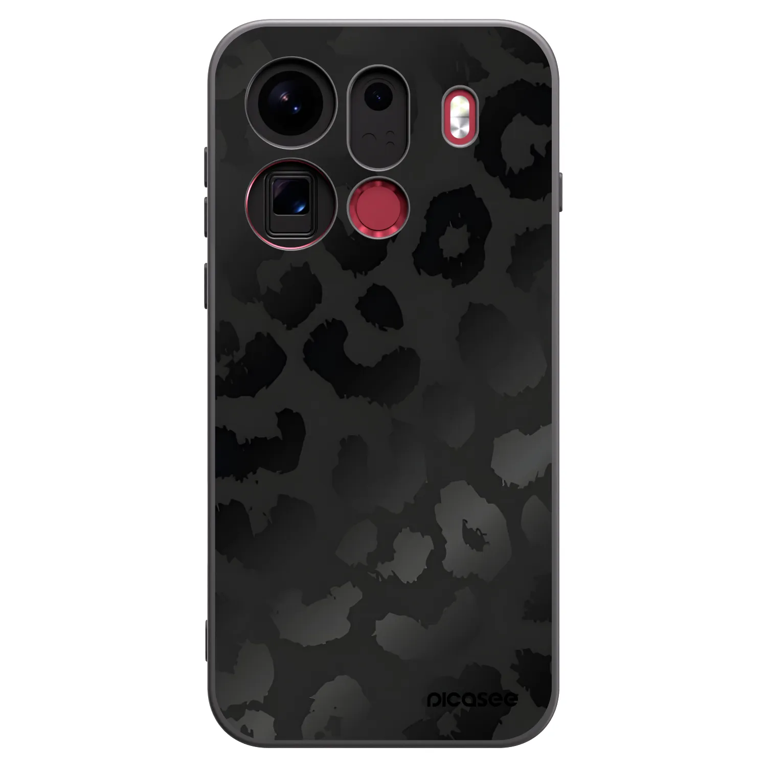 Picasee silikónový čierny obal pre OPPO Find X9 Pro - Midnight Leopard