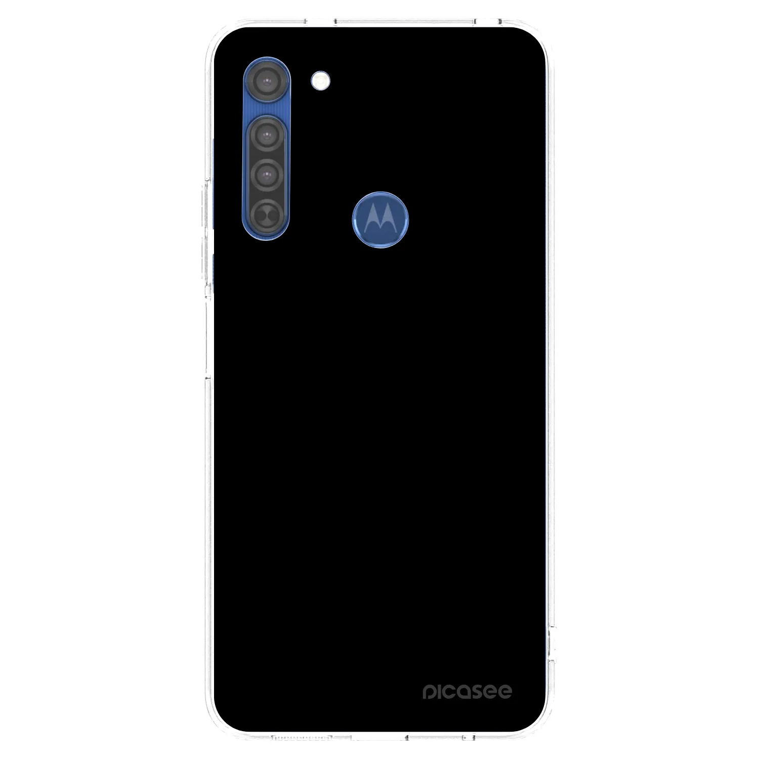 Picasee silikónový prehľadný obal pre Motorola Moto G8 - Black Bliss